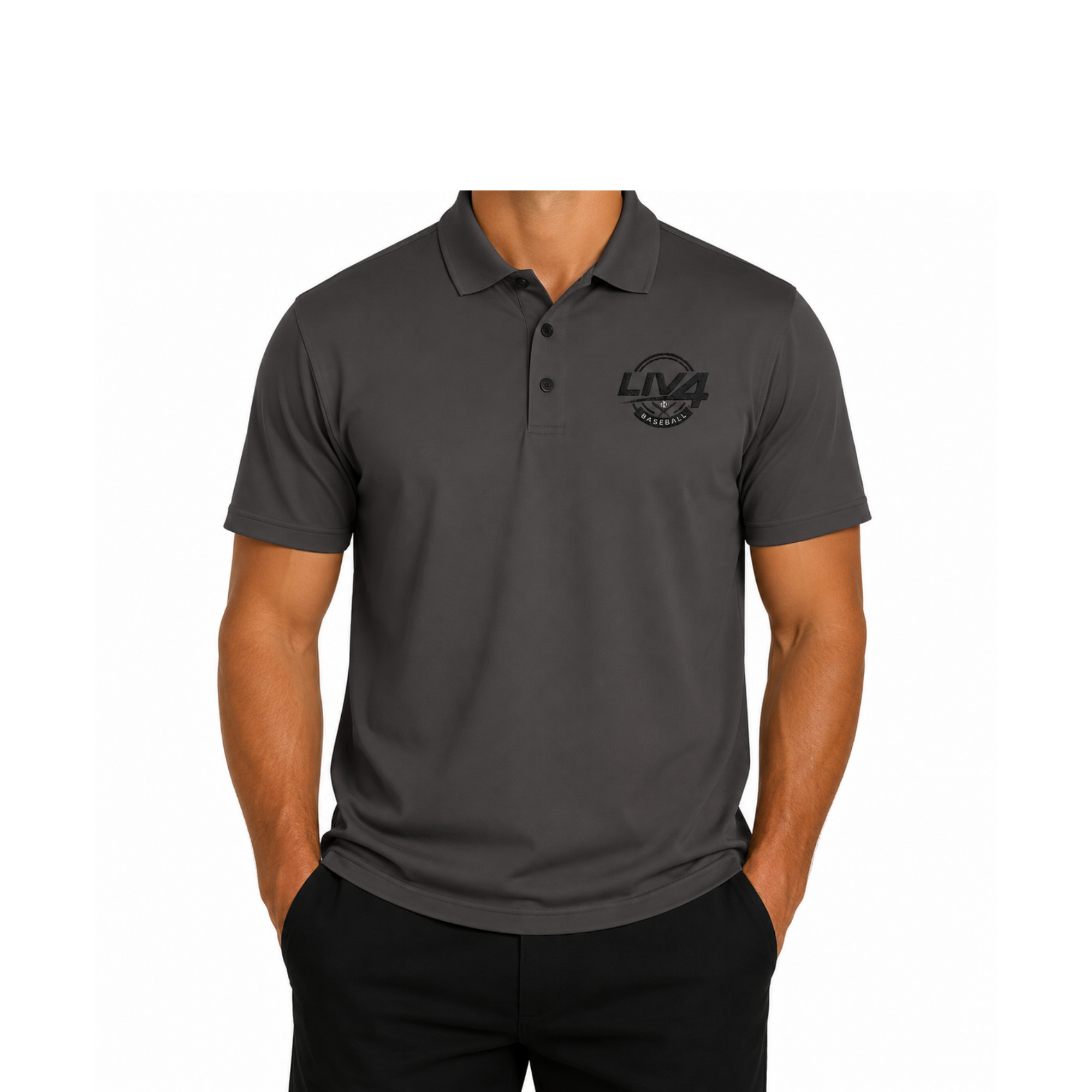 LIV 4 Baseball Embroidered Men's Performance Polo | Lightweight UPF 50