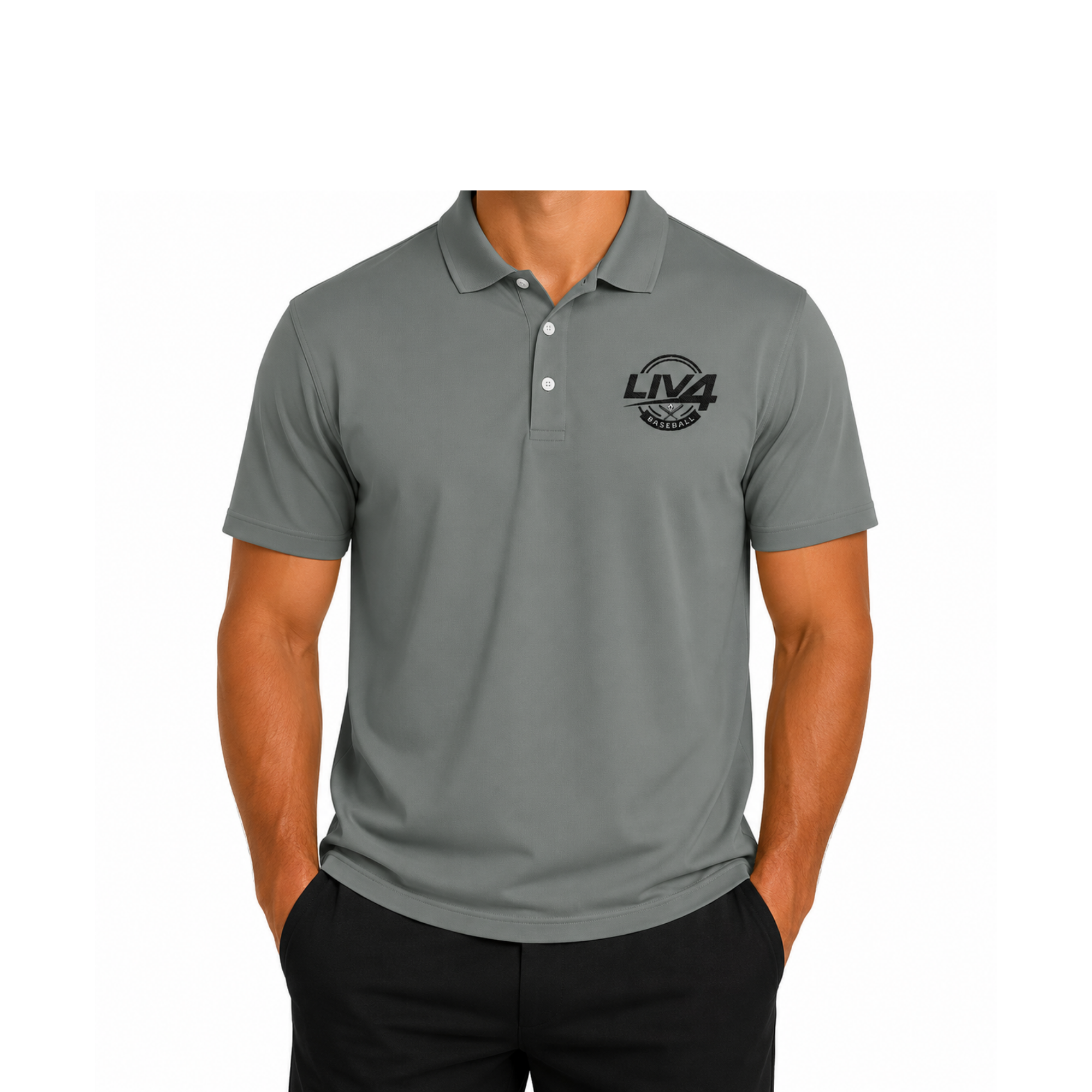 LIV 4 Baseball Embroidered Men's Performance Polo | Lightweight UPF 50