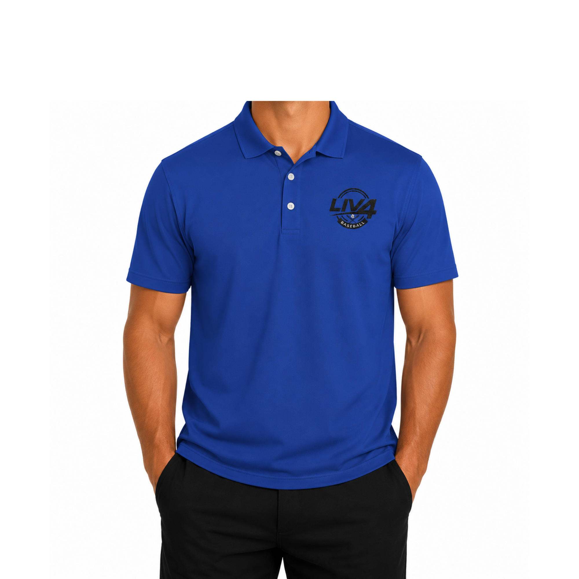 LIV 4 Baseball Embroidered Men's Performance Polo | Lightweight UPF 50