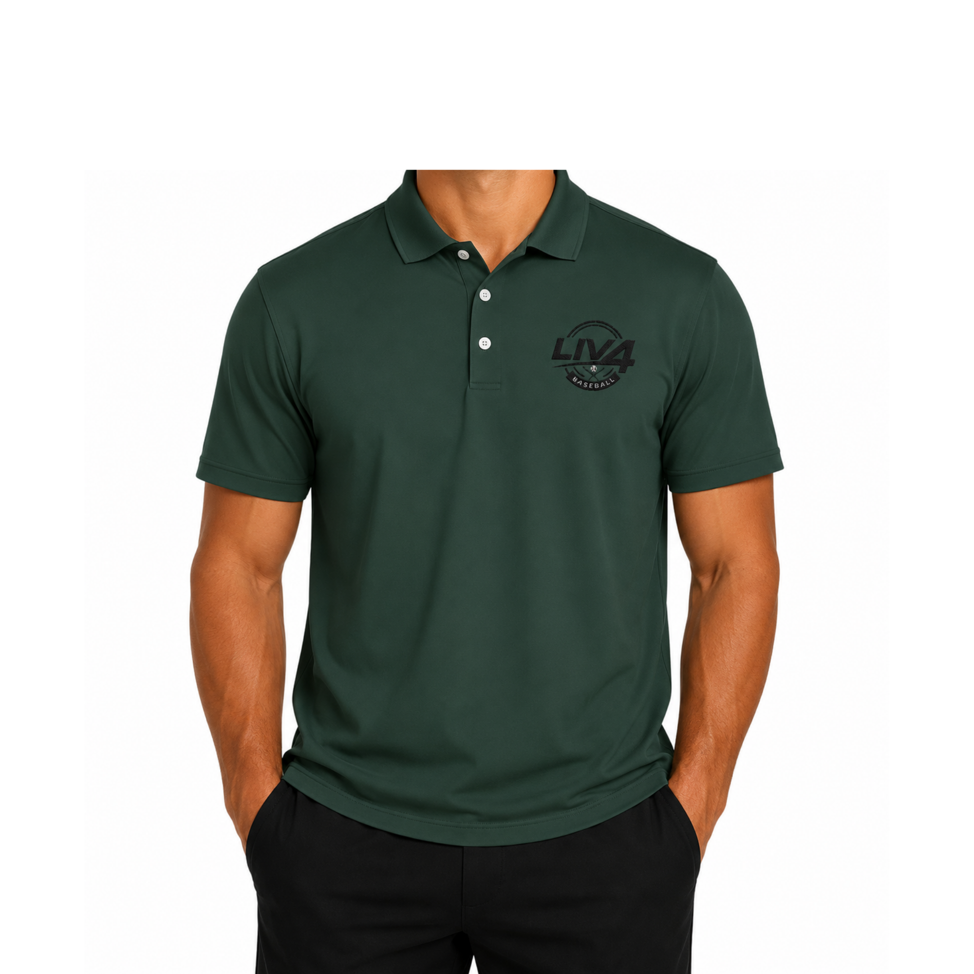 LIV 4 Baseball Embroidered Men's Performance Polo | Lightweight UPF 50