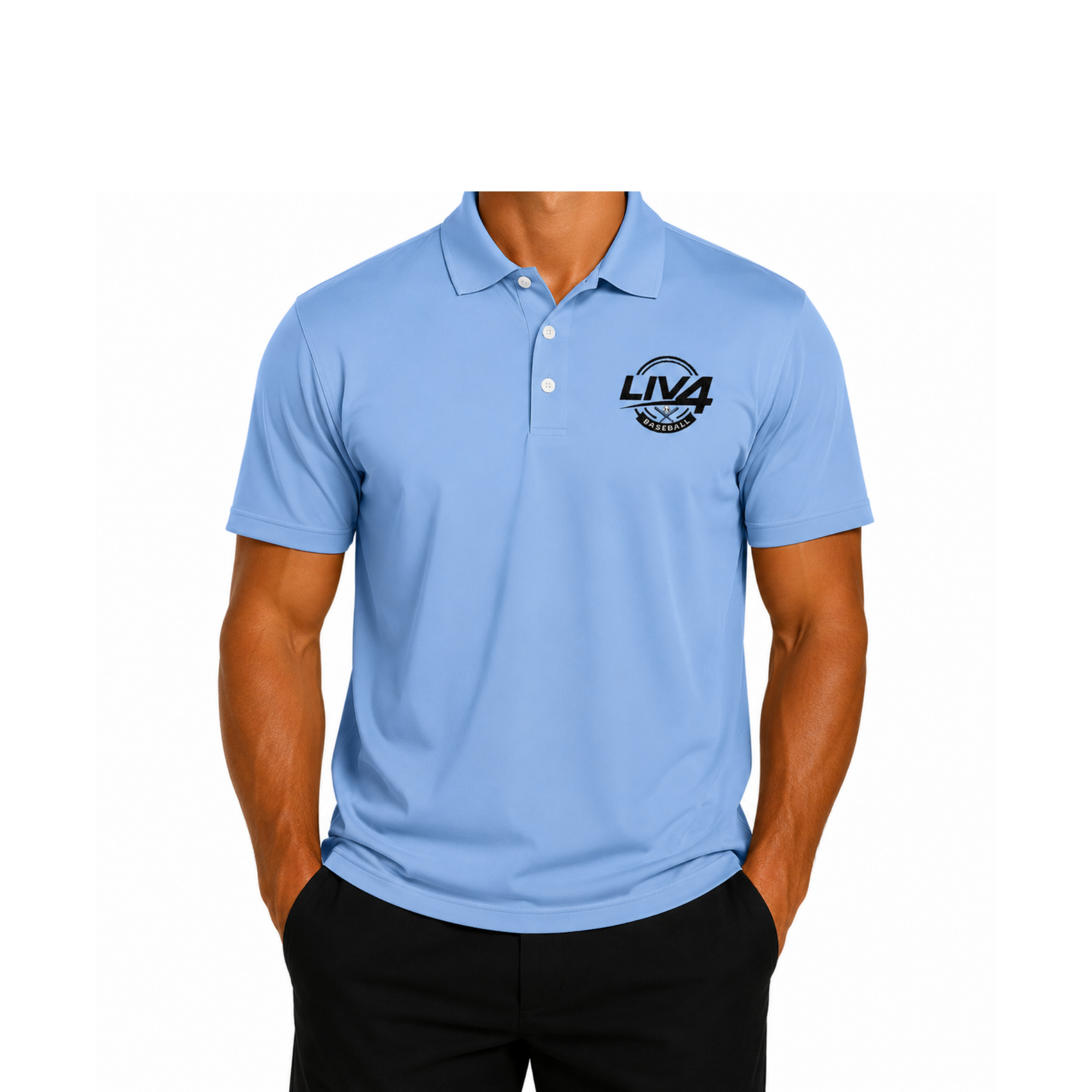 LIV 4 Baseball Embroidered Men's Performance Polo | Lightweight UPF 50