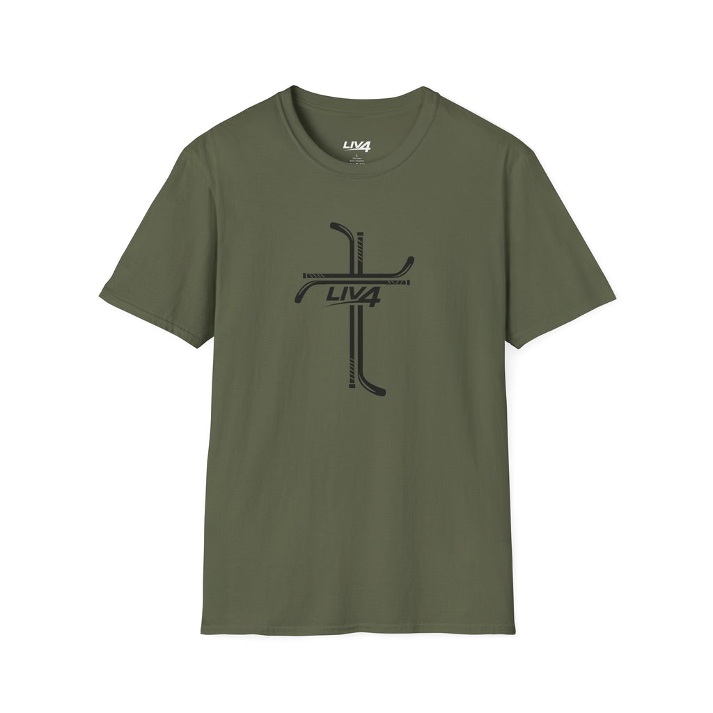 LIV 4 Hockey Cross Unisex Lightweight T-Shirt | Black Letter