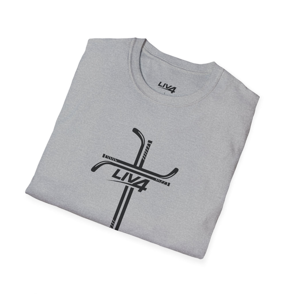 LIV 4 Hockey Cross Unisex Lightweight T-Shirt | Black Letter