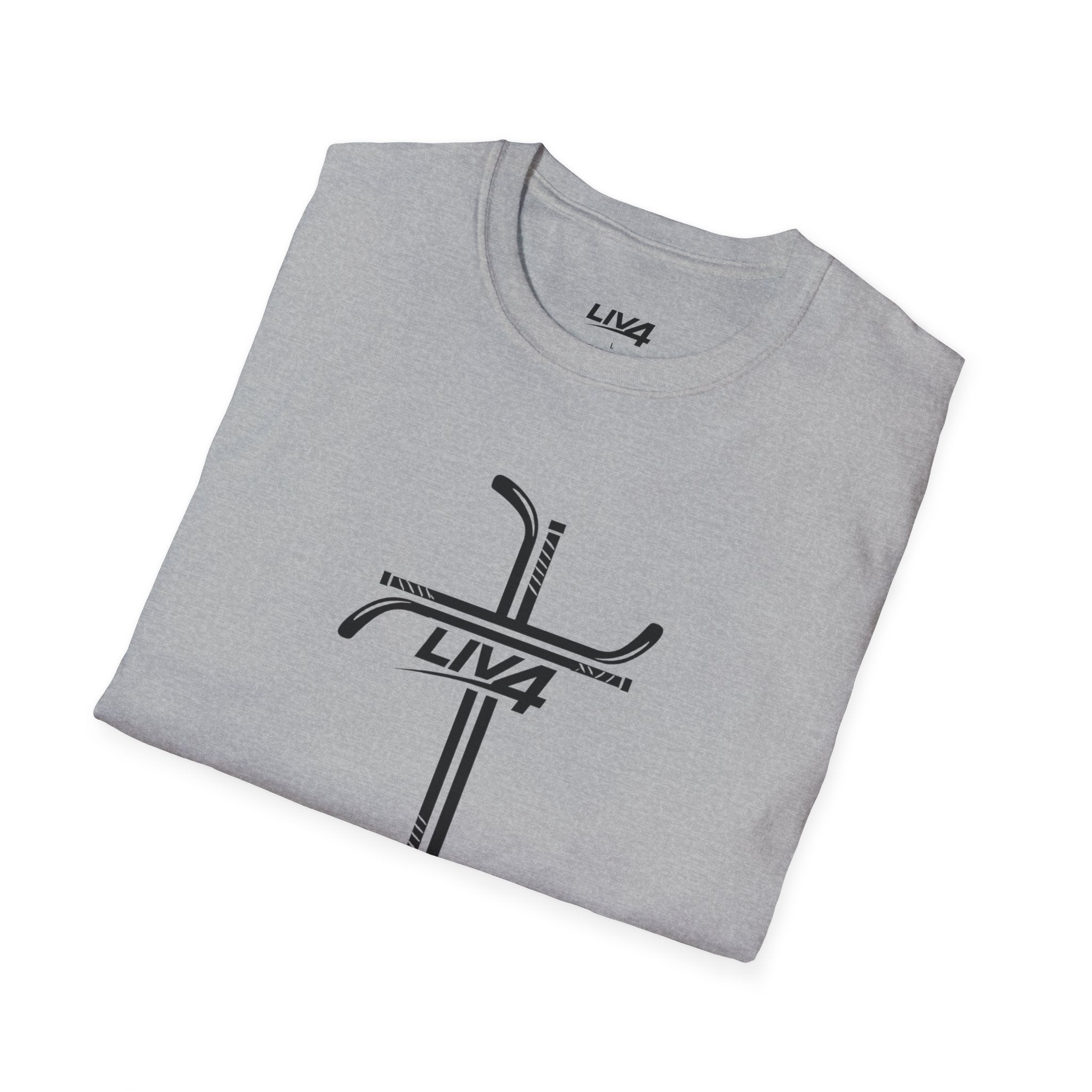 LIV 4 Hockey Cross Unisex Lightweight T-Shirt | Black Letter
