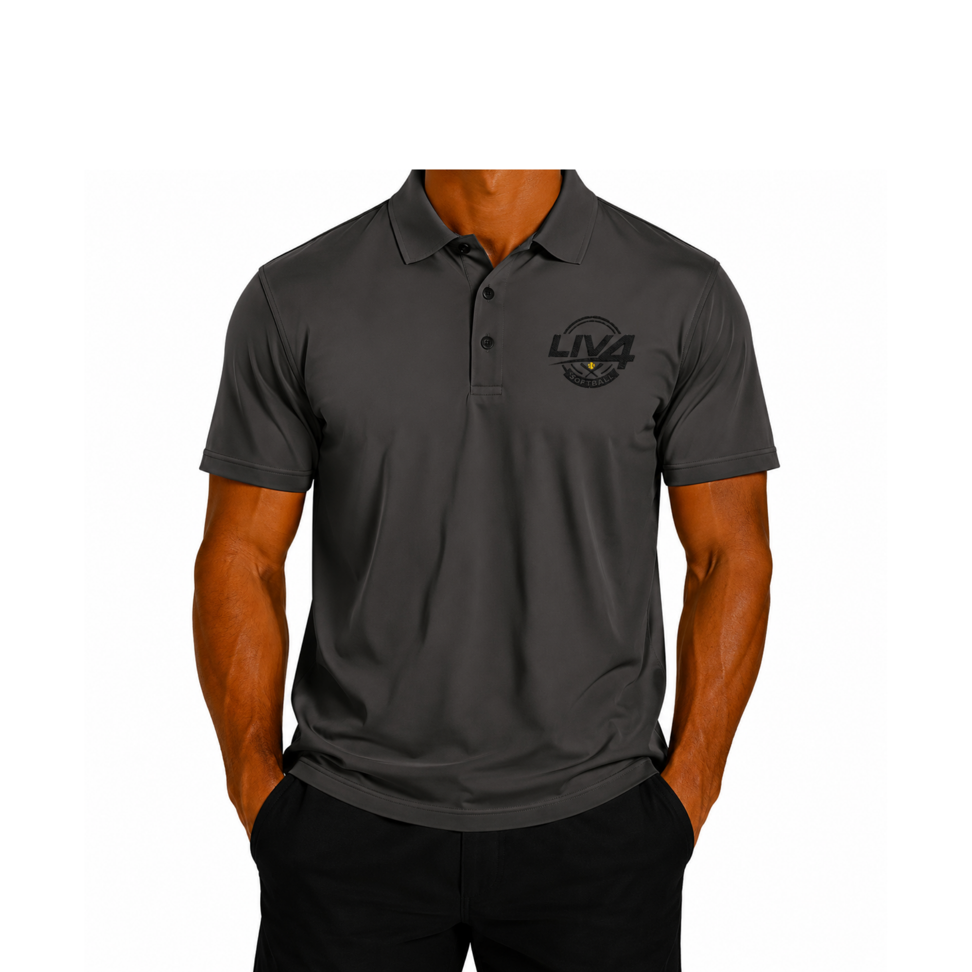 LIV 4 Softball Embroidered Men's Performance Polo | Lightweight UPF 50