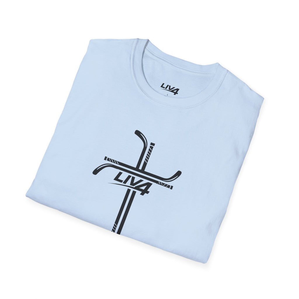 LIV 4 Hockey Cross Unisex Lightweight T-Shirt | Black Letter