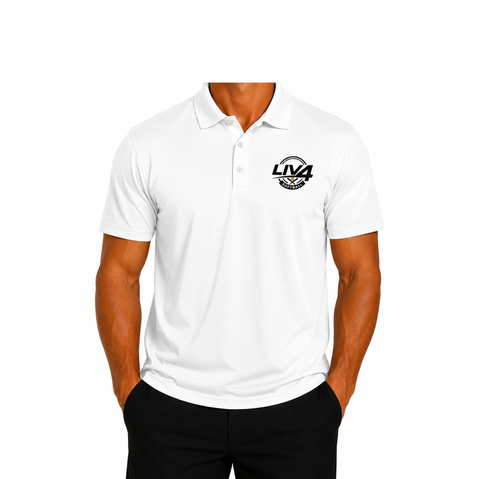 LIV 4 Softball Embroidered Men's Performance Polo | Lightweight UPF 50