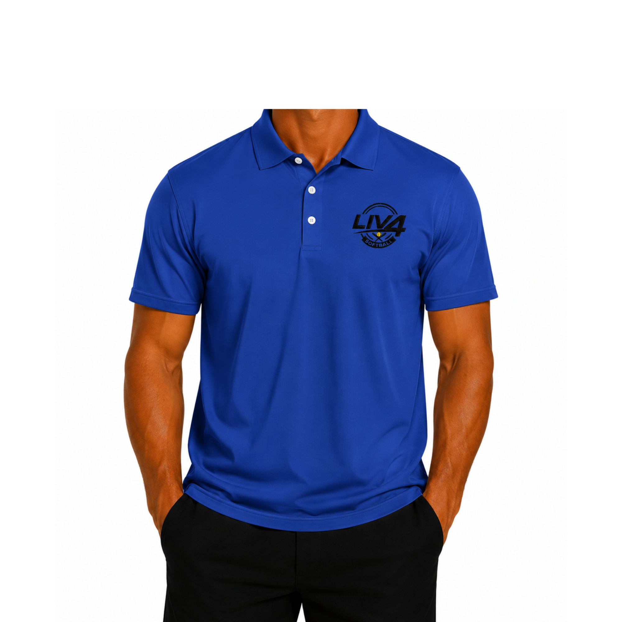 LIV 4 Softball Embroidered Men's Performance Polo | Lightweight UPF 50