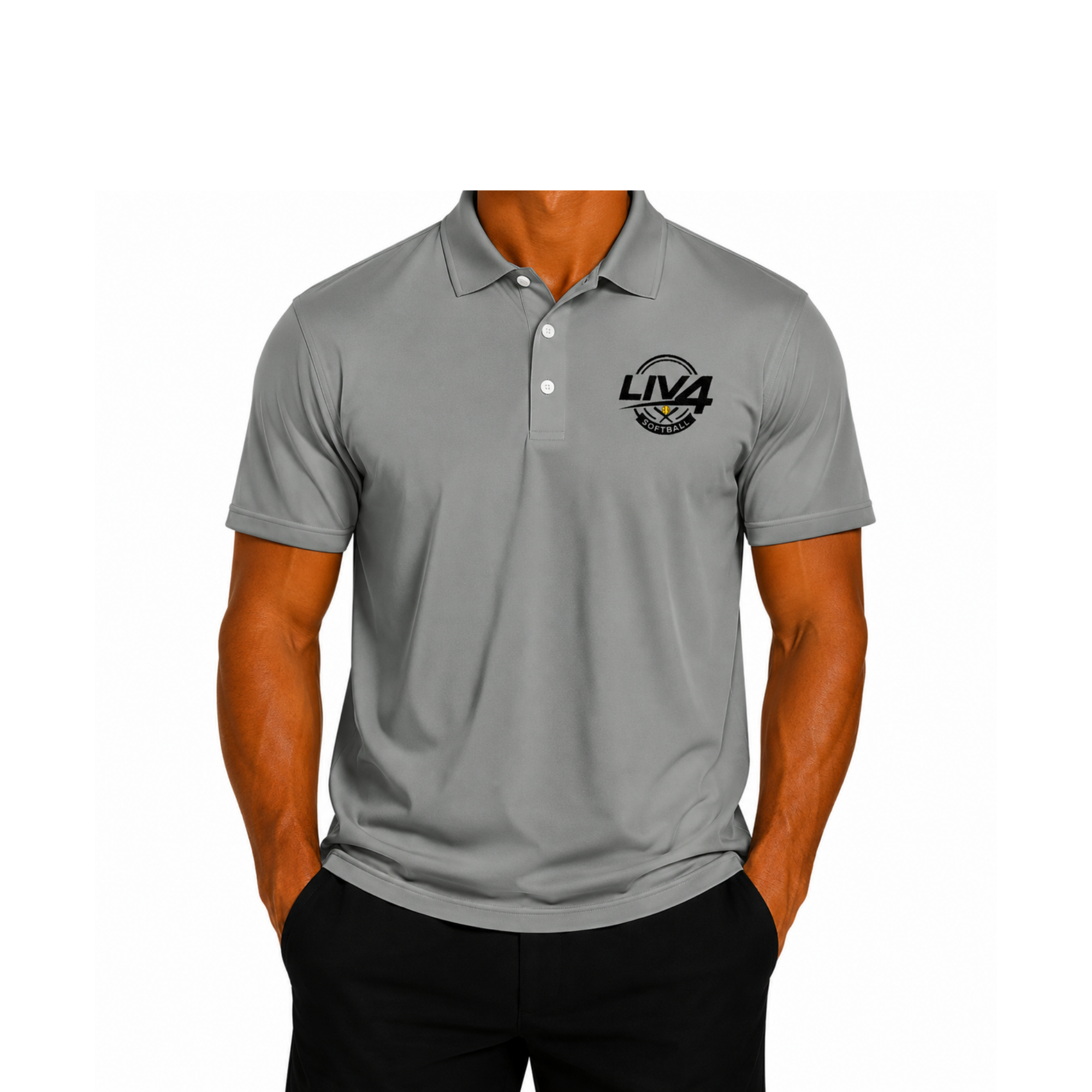 LIV 4 Softball Embroidered Men's Performance Polo | Lightweight UPF 50