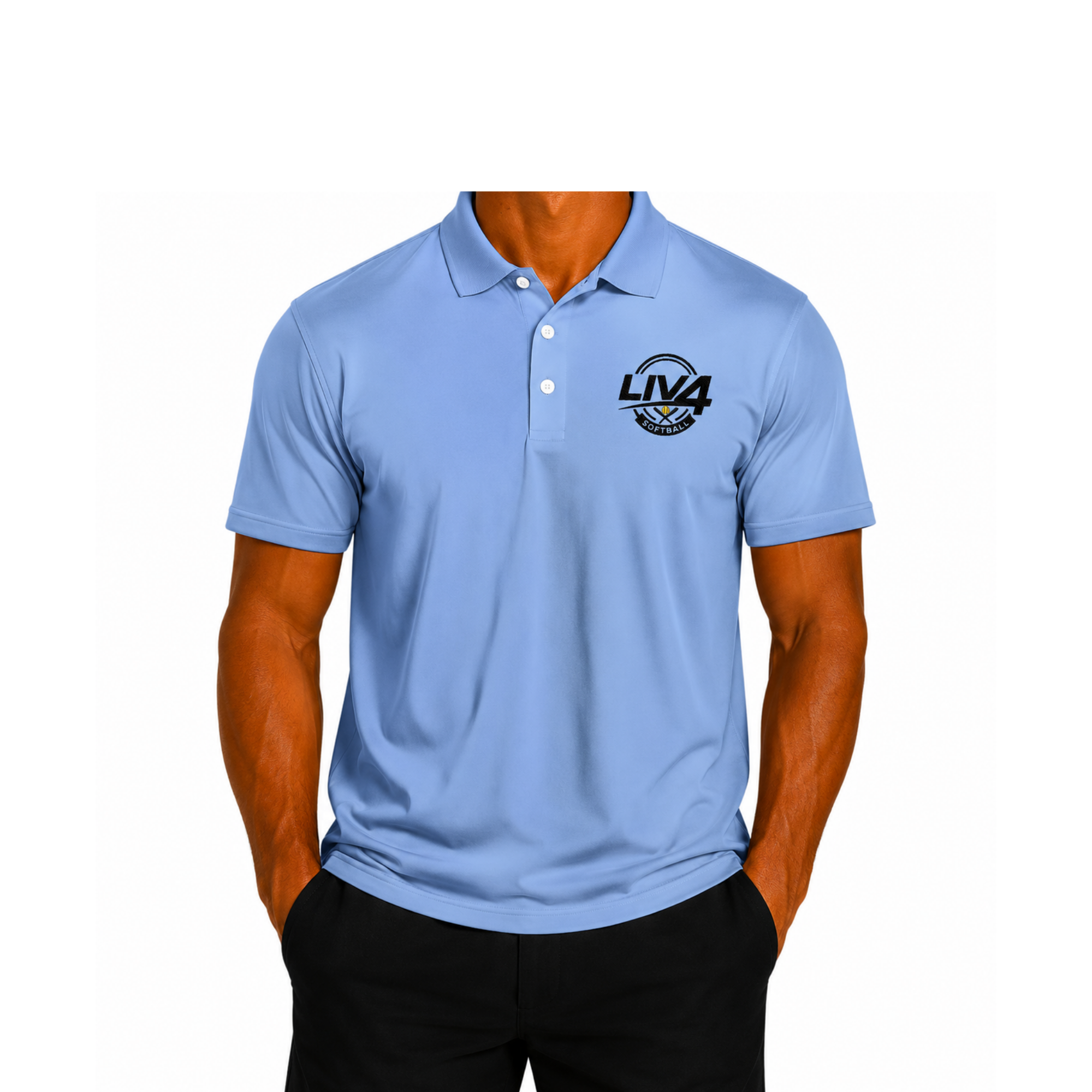 LIV 4 Softball Embroidered Men's Performance Polo | Lightweight UPF 50