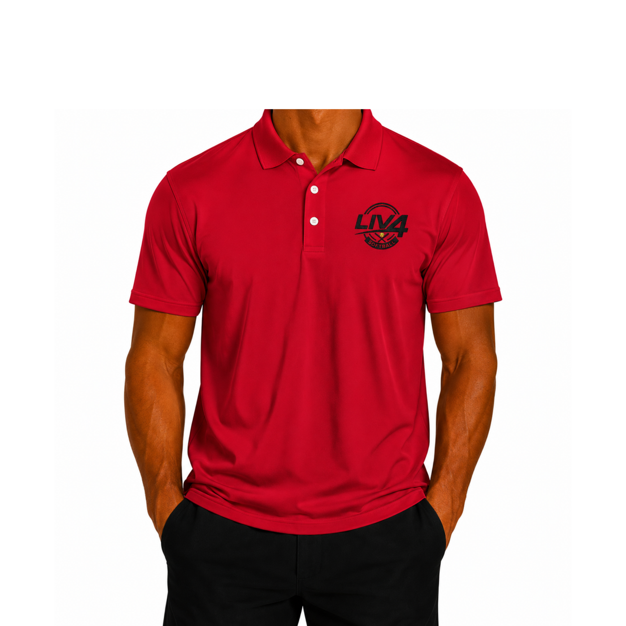 LIV 4 Softball Embroidered Men's Performance Polo | Lightweight UPF 50