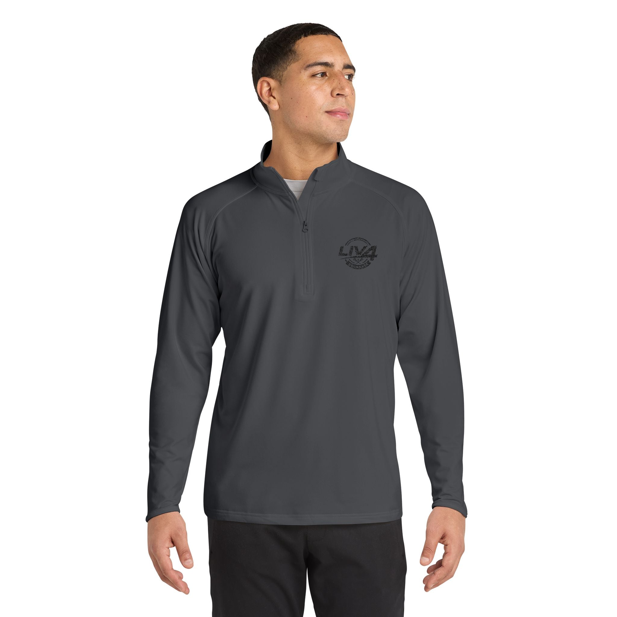 LIV 4 Lacrosse Embroidered Men's Performance Lightweight Quarter-Zip | Moisture Wicking