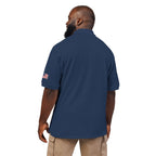 LIV 4 Patriotic Embroidered Premium Polo | USA Flag on Sleeve | Relaxed Fit