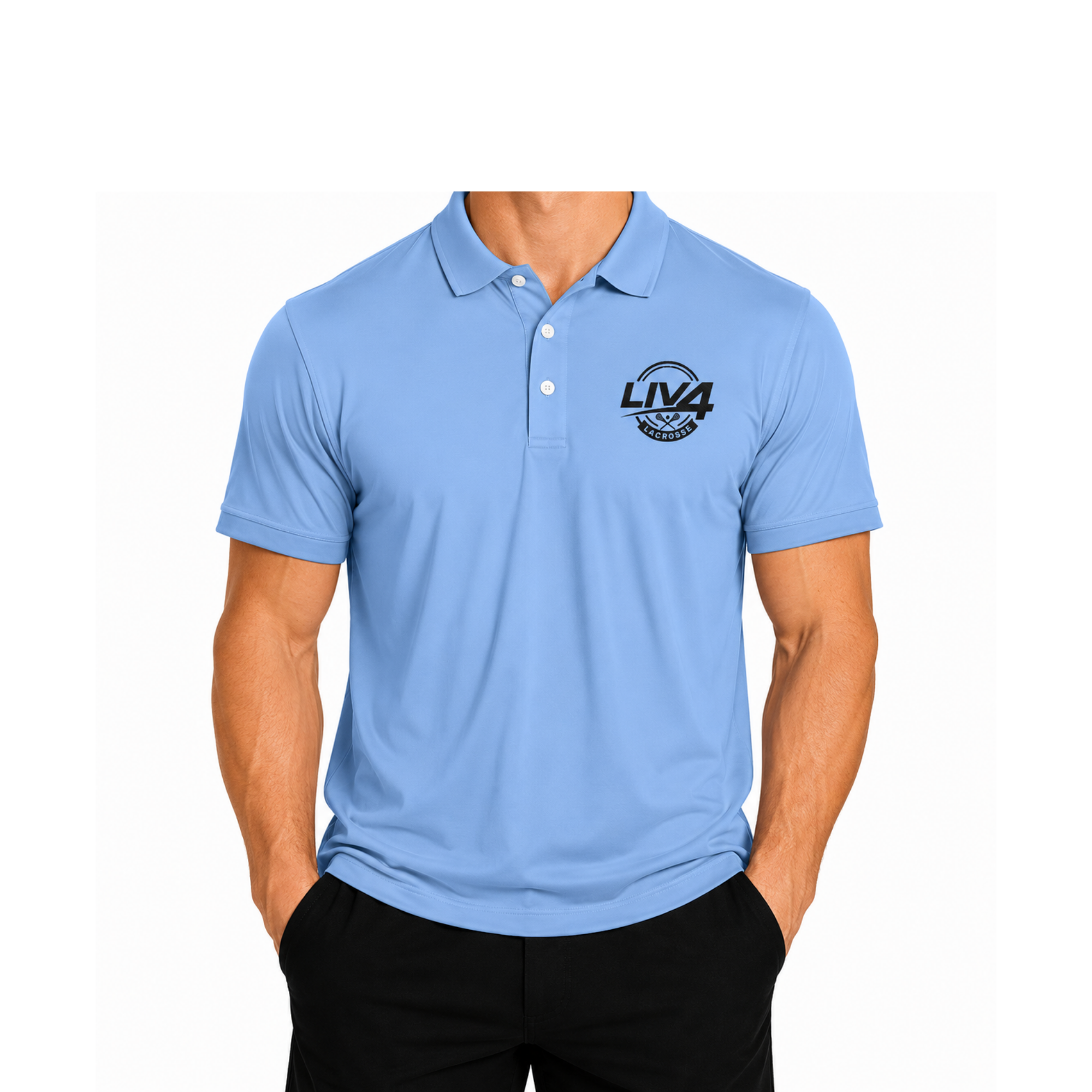LIV 4 Lacrosse Embroidered Men's Performance Polo | Lightweight UPF 50