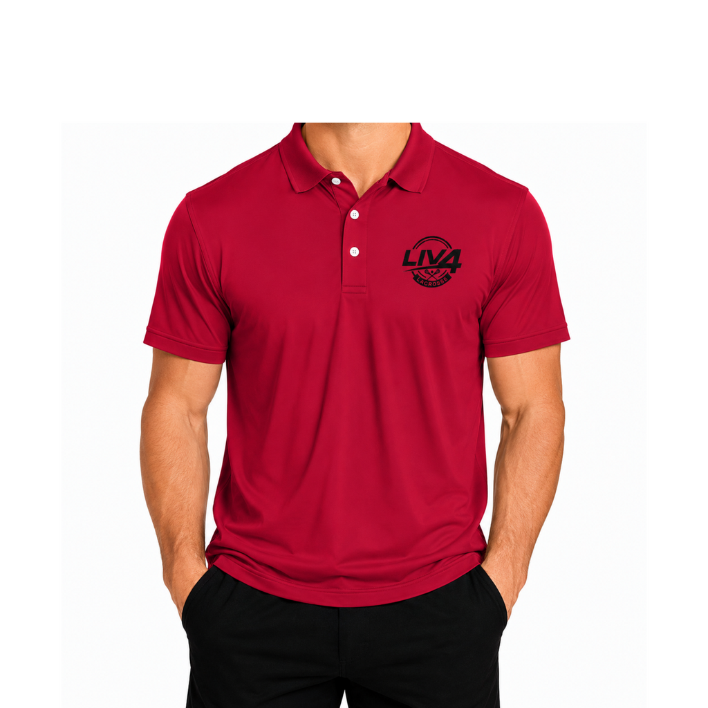 LIV 4 Lacrosse Embroidered Men's Performance Polo | Lightweight UPF 50