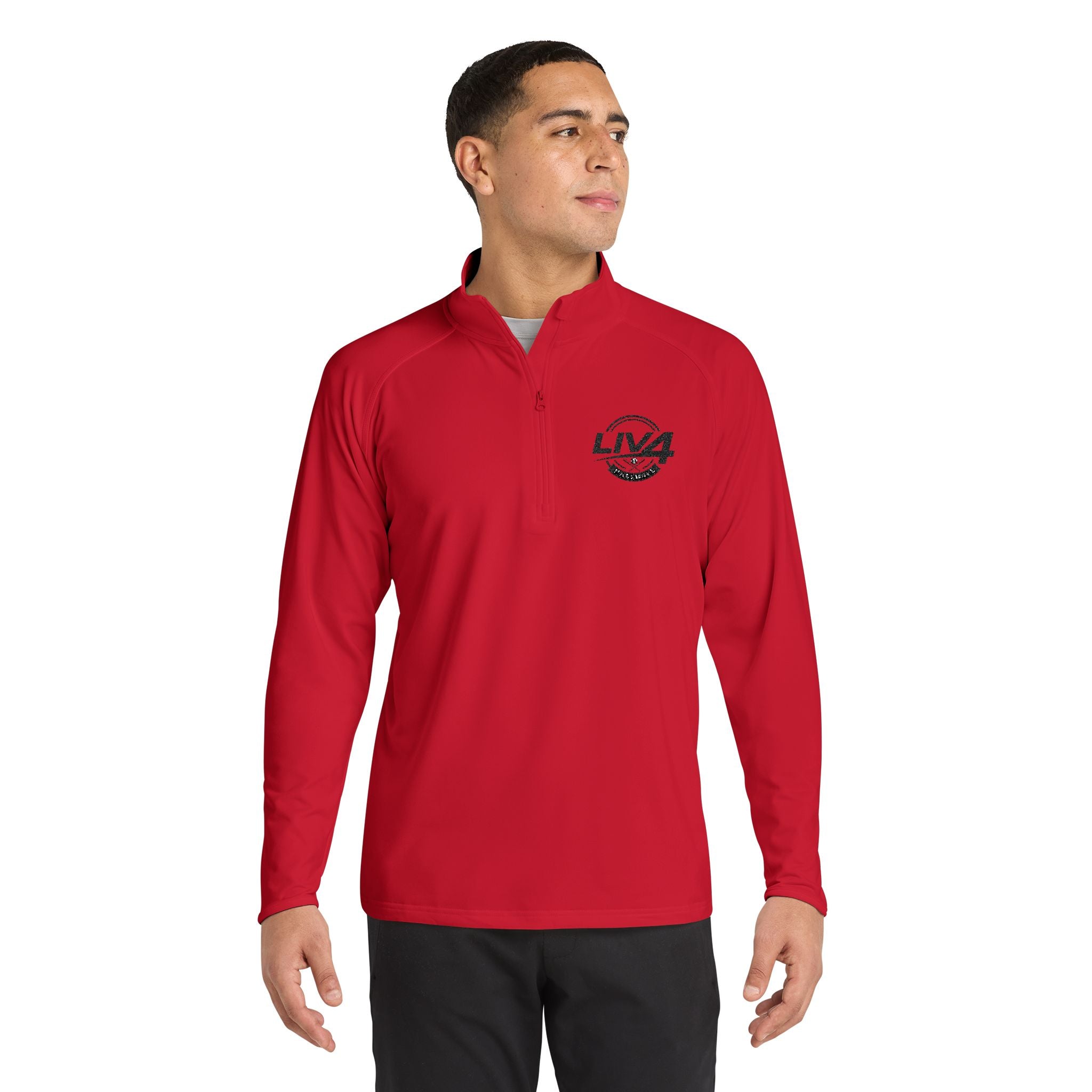 LIV 4 Baseball Embroidered Men's Performance Lightweight Quarter-Zip | Moisture Wicking