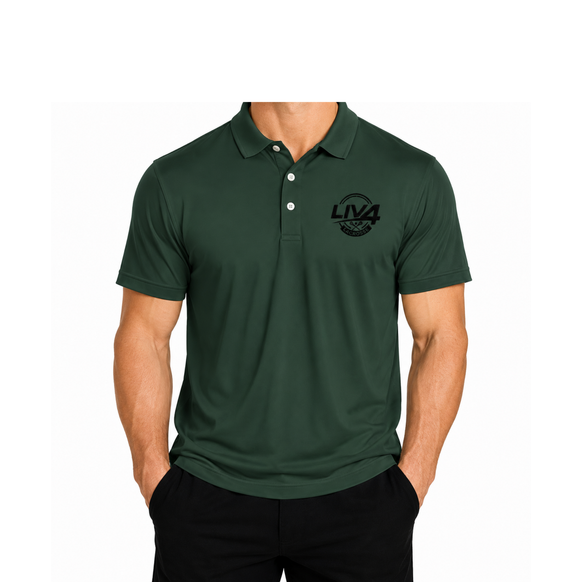 LIV 4 Lacrosse Embroidered Men's Performance Polo | Lightweight UPF 50