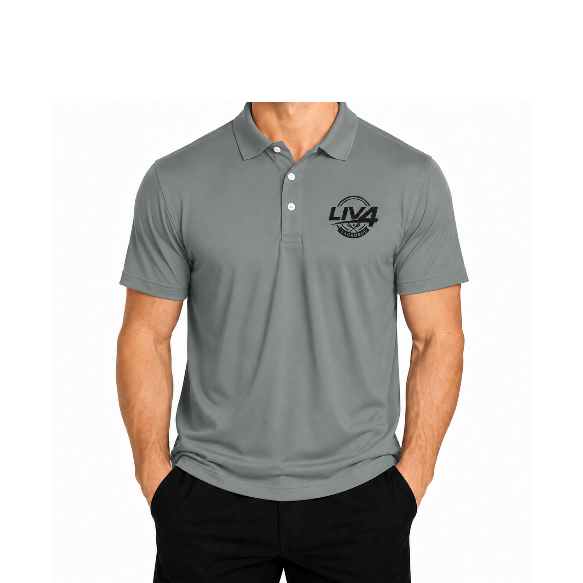 LIV 4 Lacrosse Embroidered Men's Performance Polo | Lightweight UPF 50