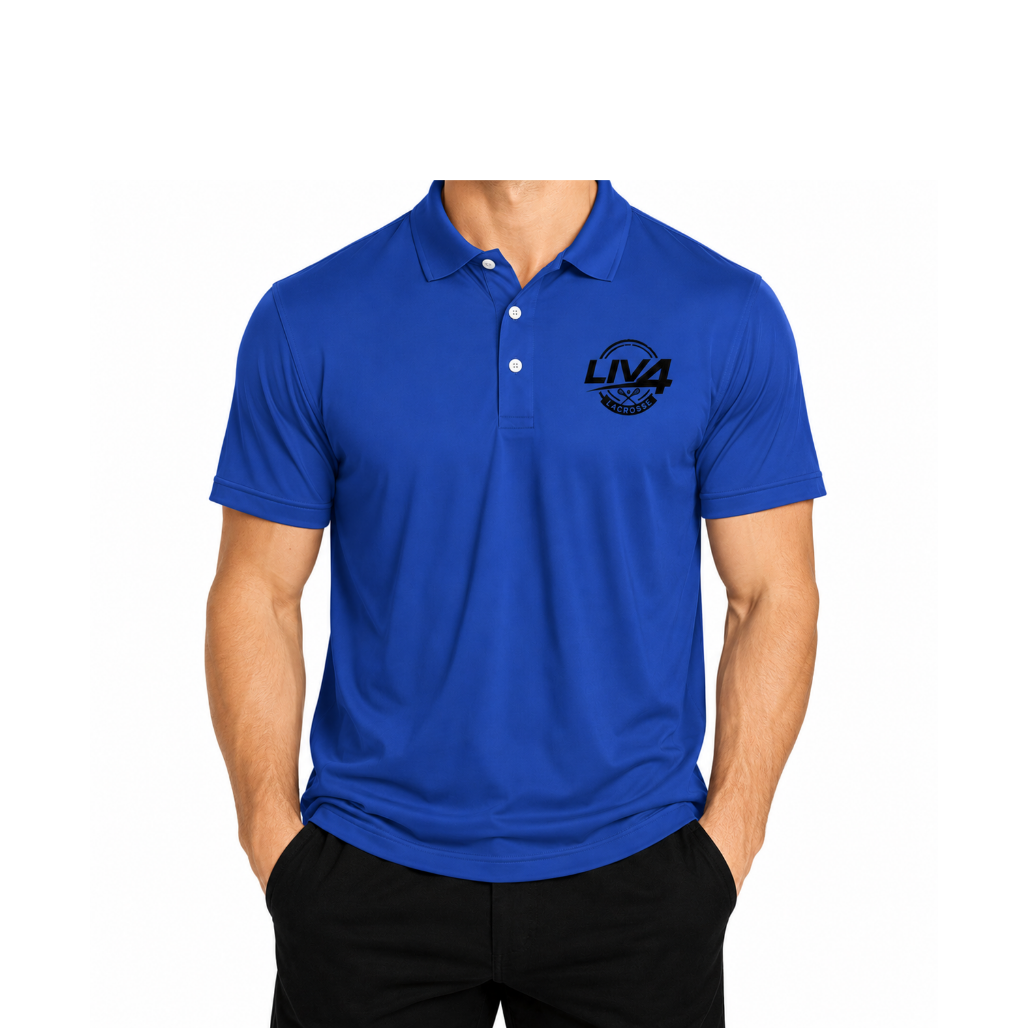 LIV 4 Lacrosse Embroidered Men's Performance Polo | Lightweight UPF 50