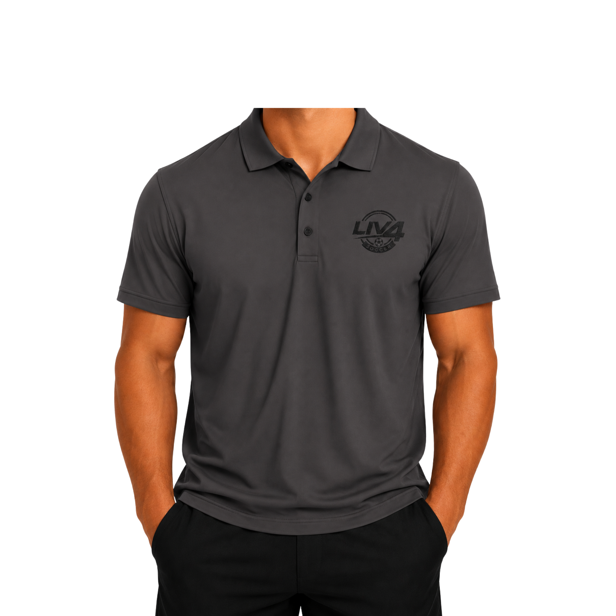LIV 4 Soccer Embroidered Men's Performance Polo | Lightweight UPF 50