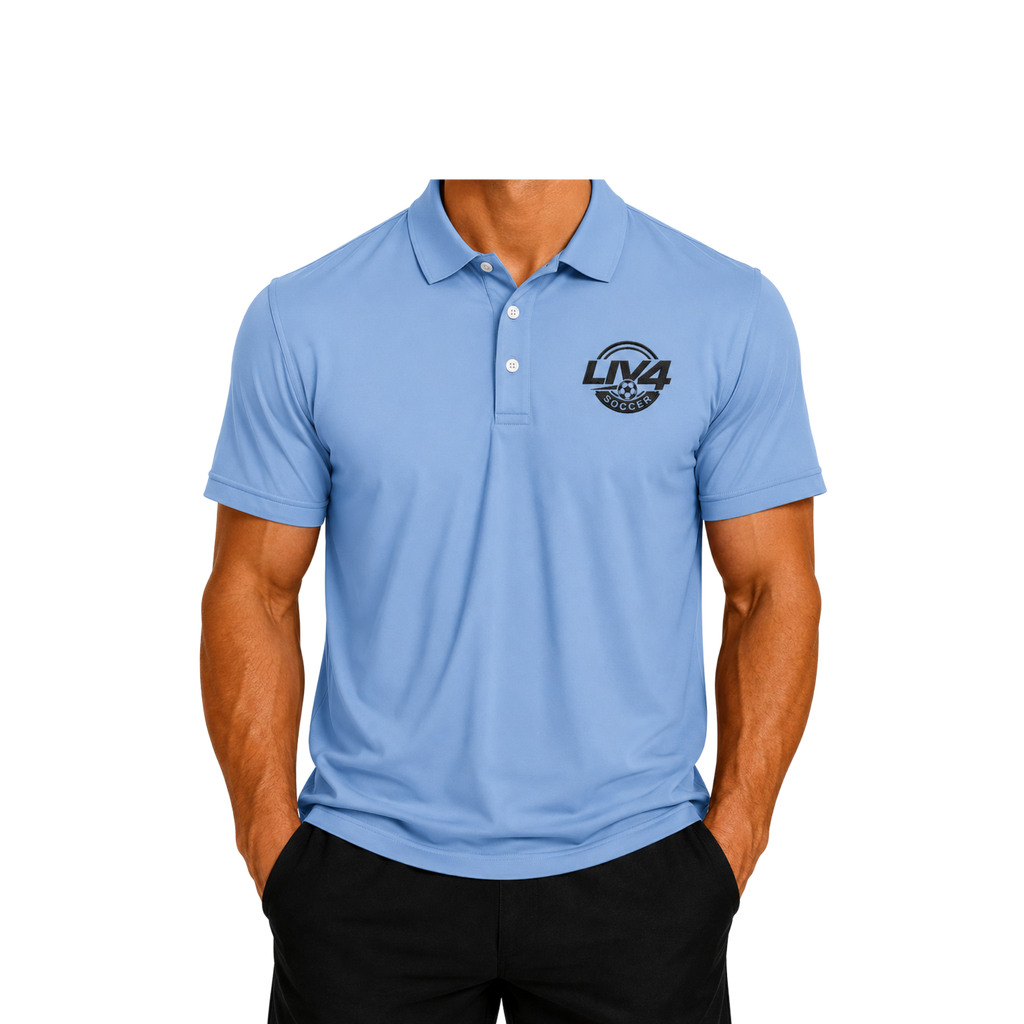 LIV 4 Soccer Embroidered Men's Performance Polo | Lightweight UPF 50