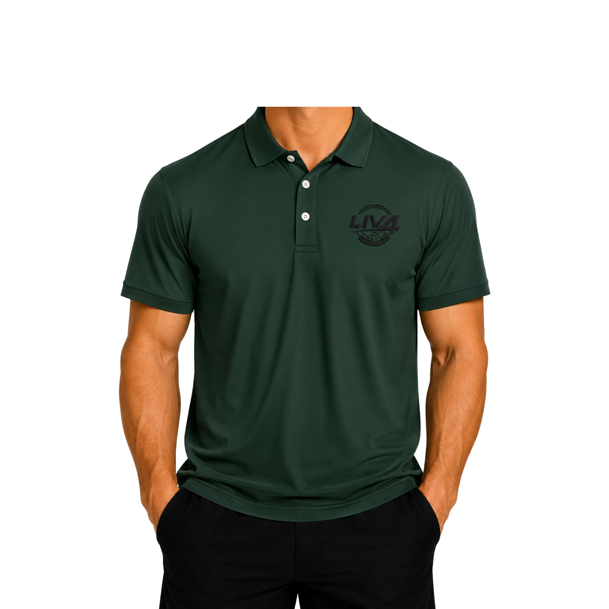 LIV 4 Soccer Embroidered Men's Performance Polo | Lightweight UPF 50