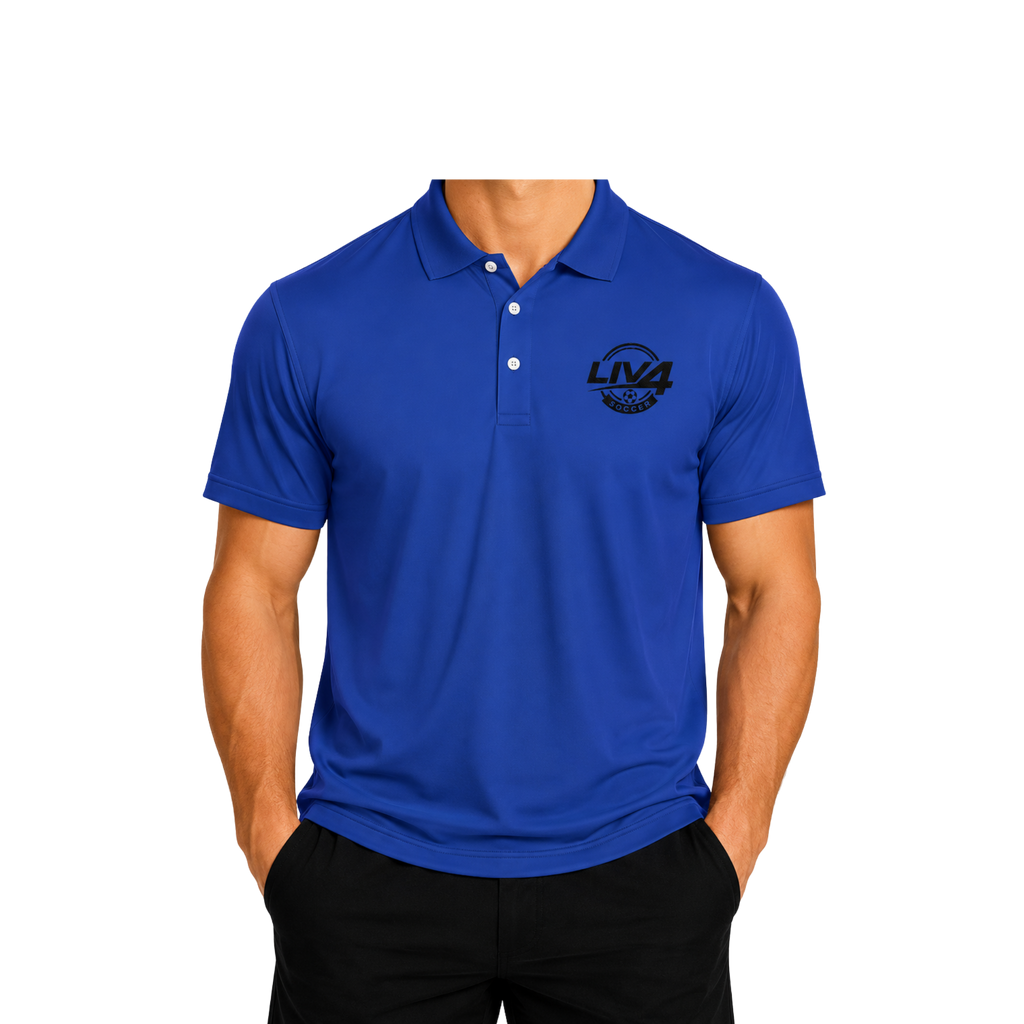 LIV 4 Soccer Embroidered Men's Performance Polo | Lightweight UPF 50