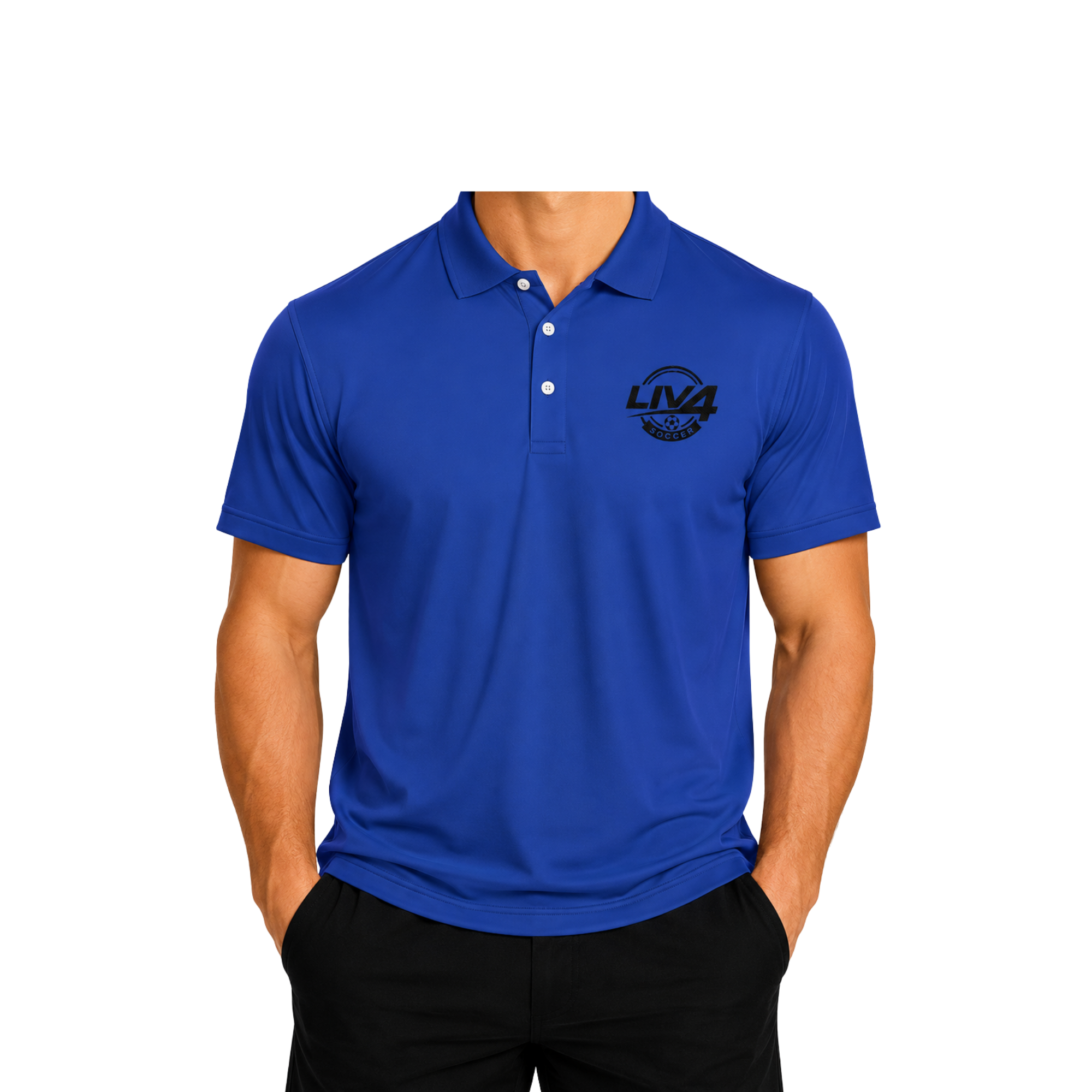LIV 4 Soccer Embroidered Men's Performance Polo | Lightweight UPF 50