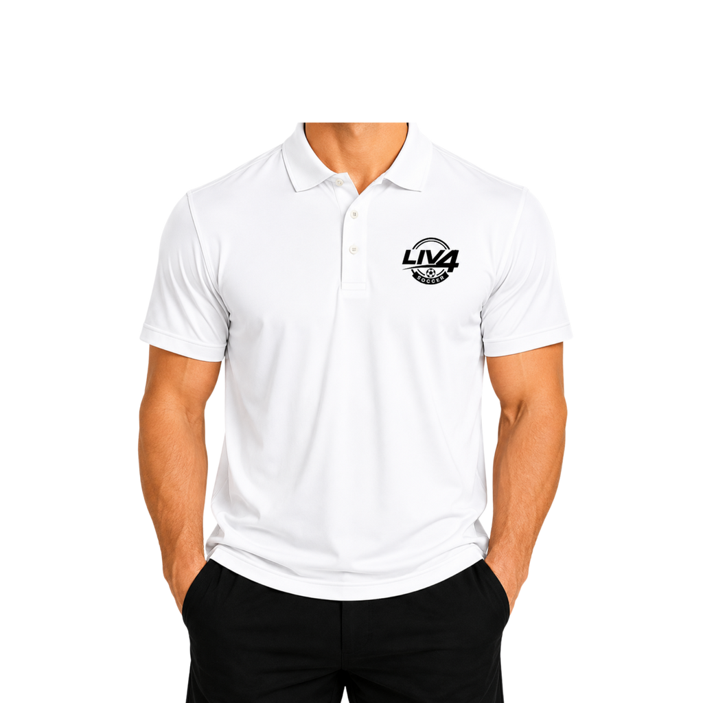 LIV 4 Soccer Embroidered Men's Performance Polo | Lightweight UPF 50