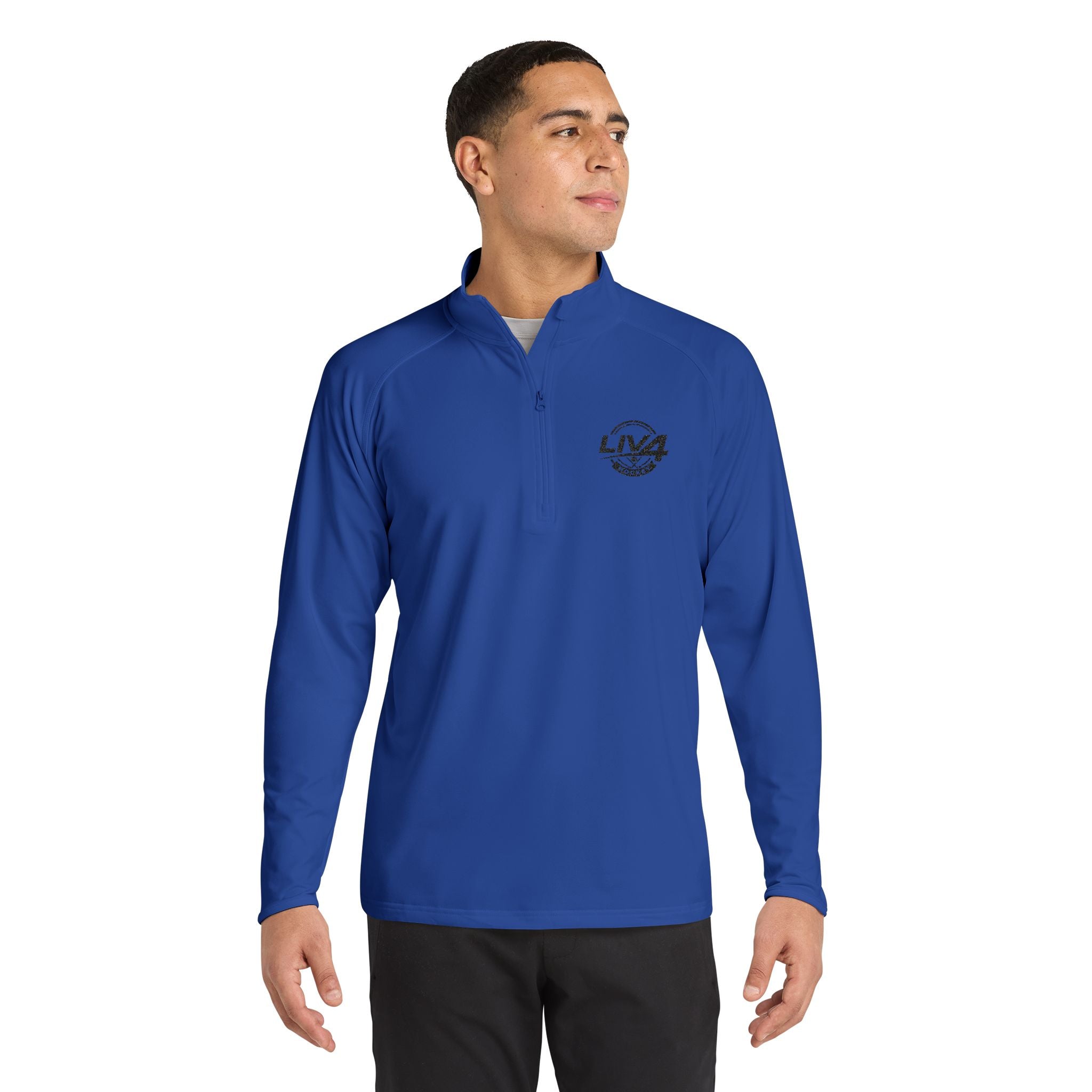 LIV 4 Hockey Embroidered Men's Performance Lightweight Quarter-Zip | Moisture Wicking