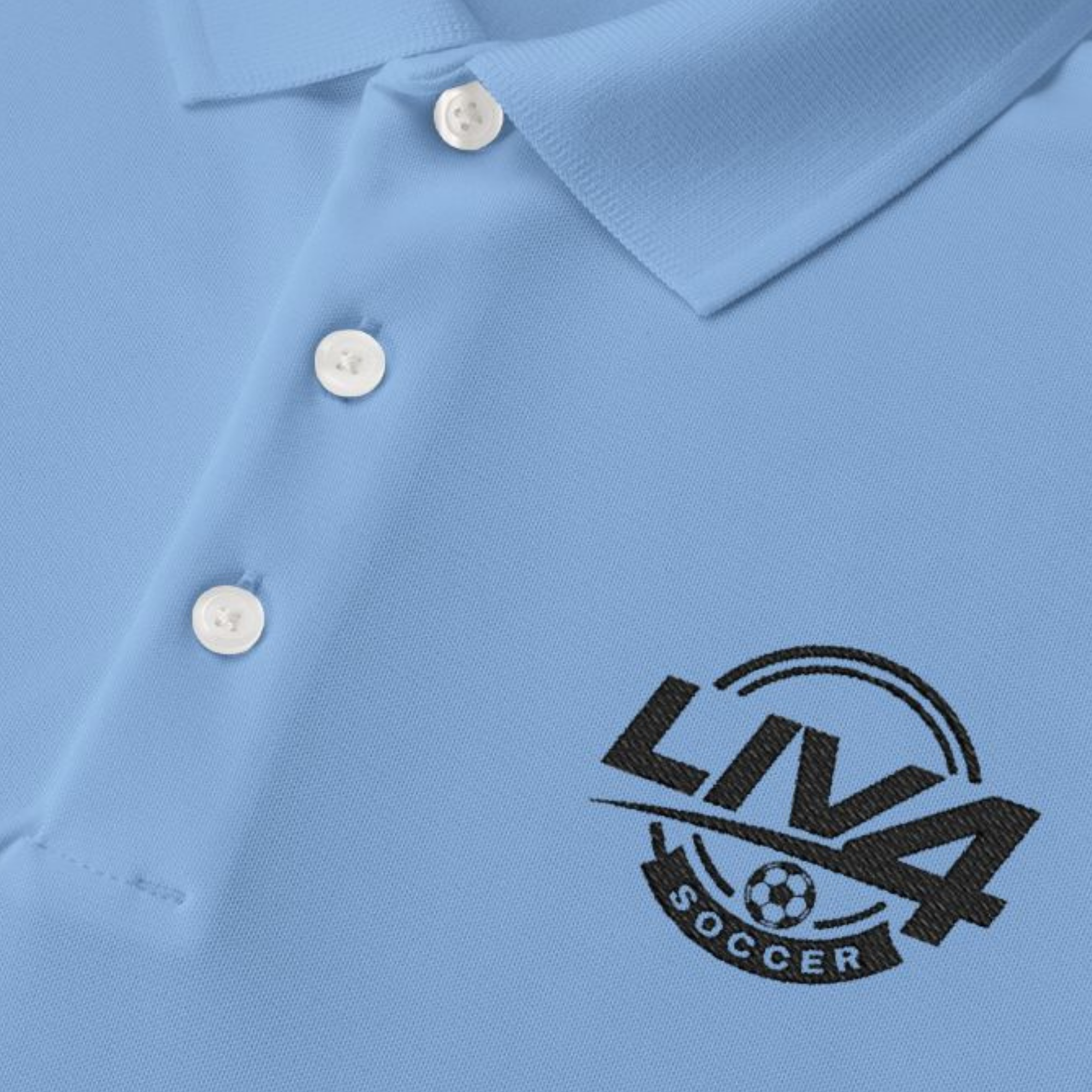 LIV 4 Soccer Embroidered Men's Performance Polo | Lightweight UPF 50
