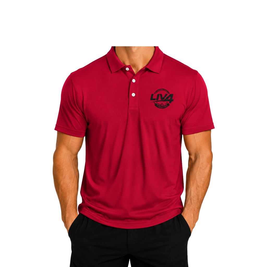 LIV 4 Fishing Embroidered Men's Performance Polo | Lightweight UPF 50