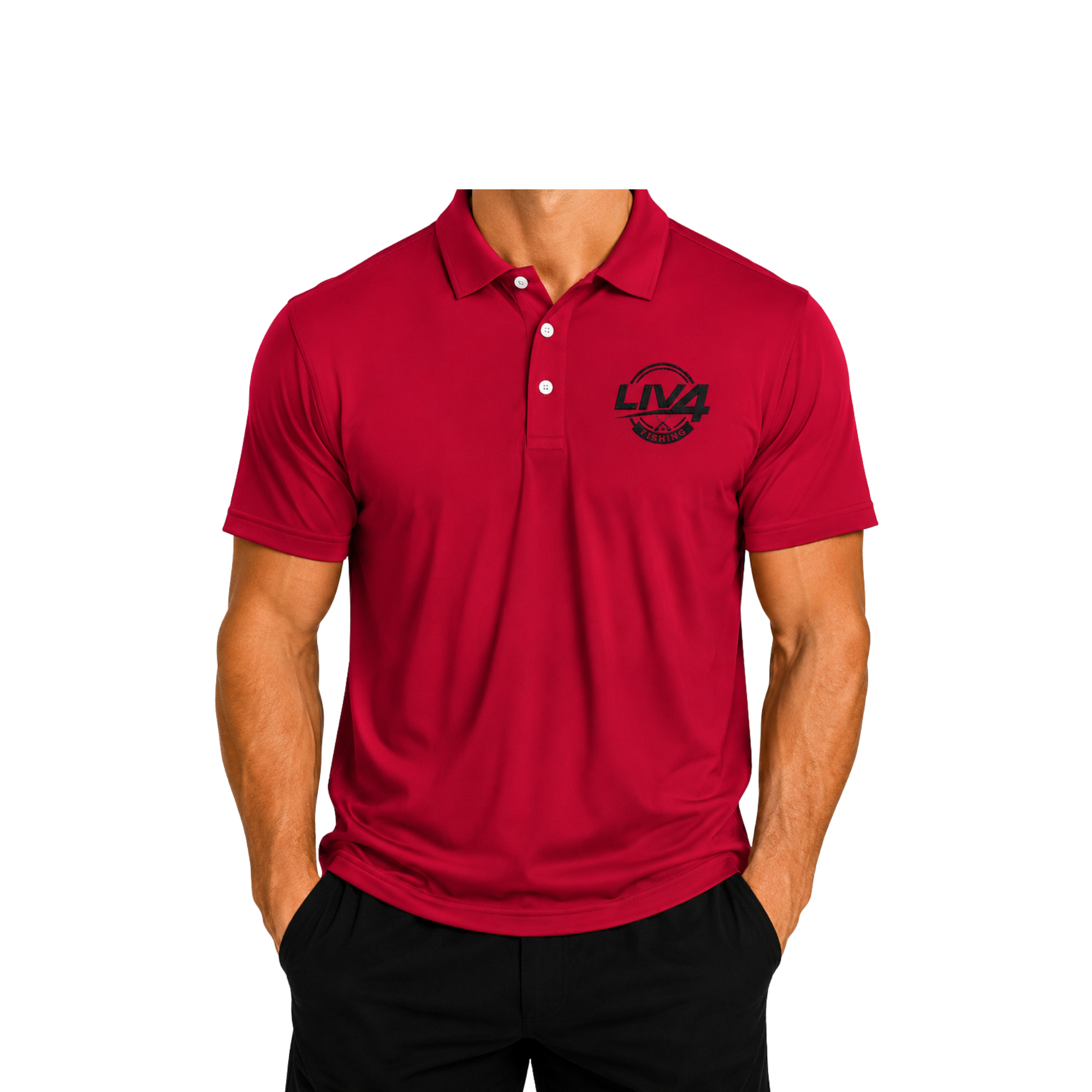 LIV 4 Fishing Embroidered Men's Performance Polo | Lightweight UPF 50