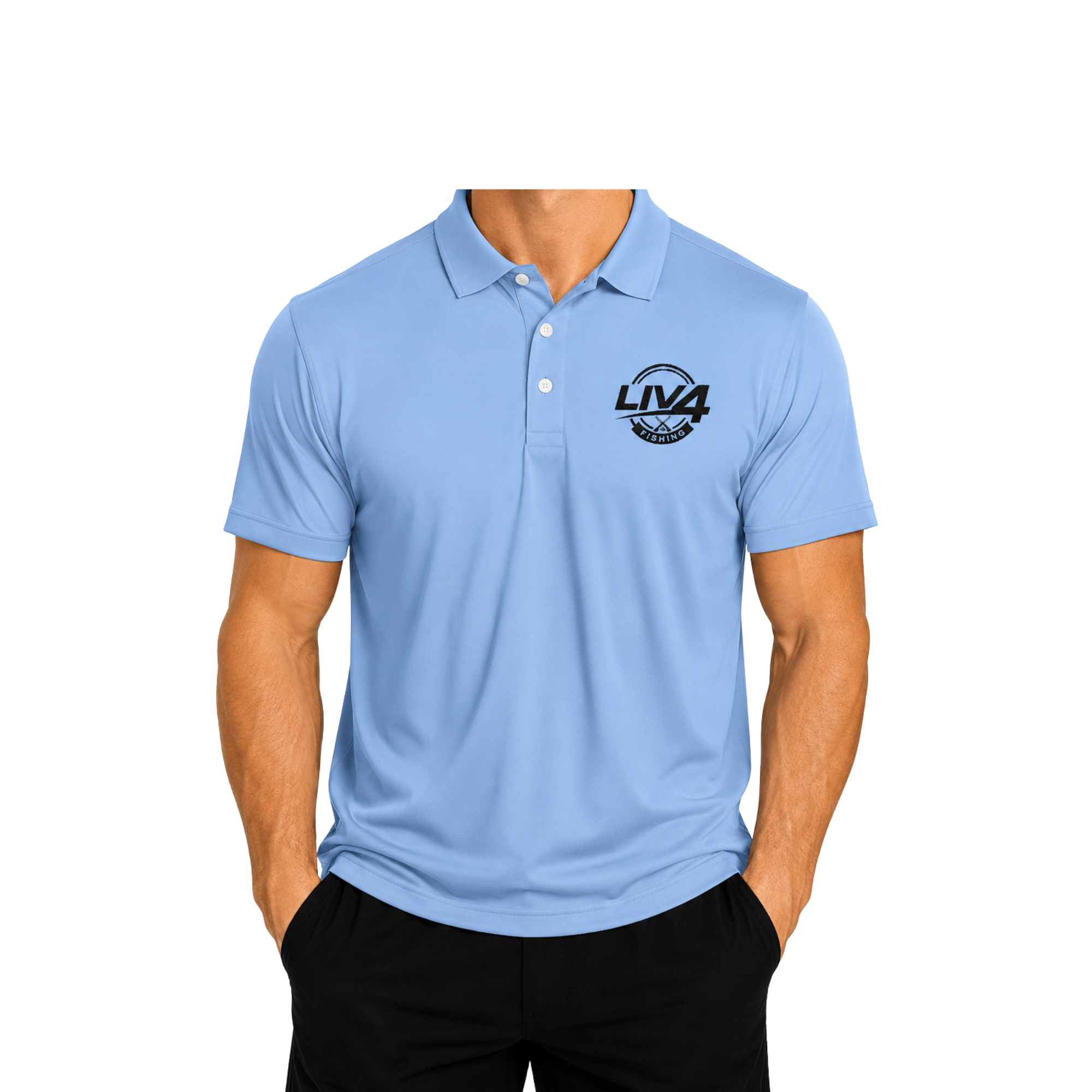LIV 4 Fishing Embroidered Men's Performance Polo | Lightweight UPF 50