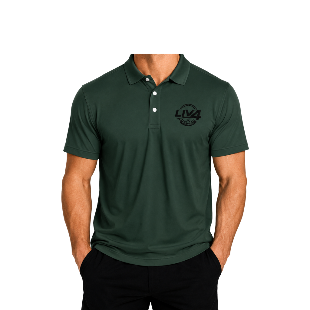 LIV 4 Fishing Embroidered Men's Performance Polo | Lightweight UPF 50