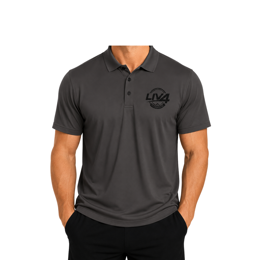 LIV 4 Fishing Embroidered Men's Performance Polo | Lightweight UPF 50