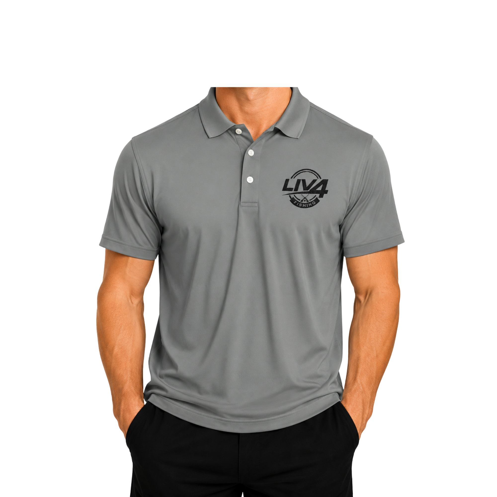 LIV 4 Fishing Embroidered Men's Performance Polo | Lightweight UPF 50