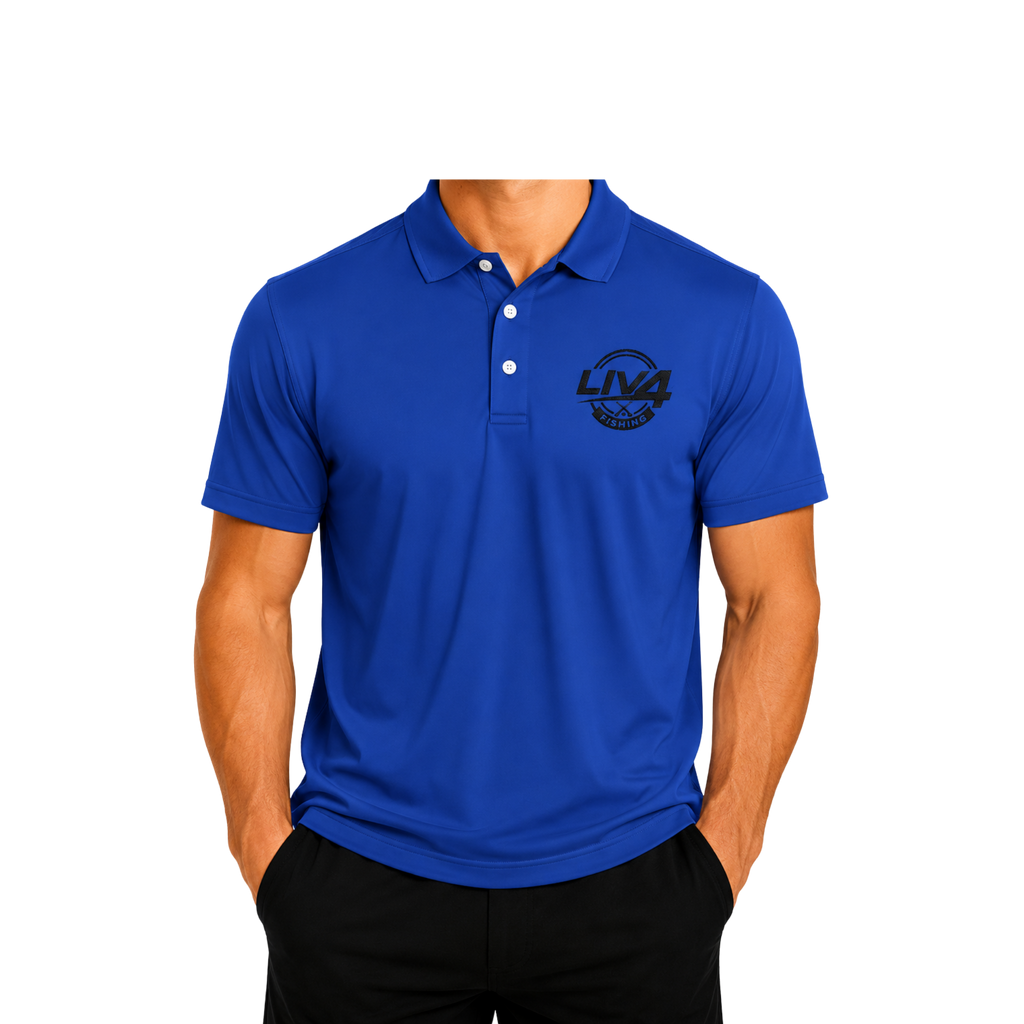 LIV 4 Fishing Embroidered Men's Performance Polo | Lightweight UPF 50