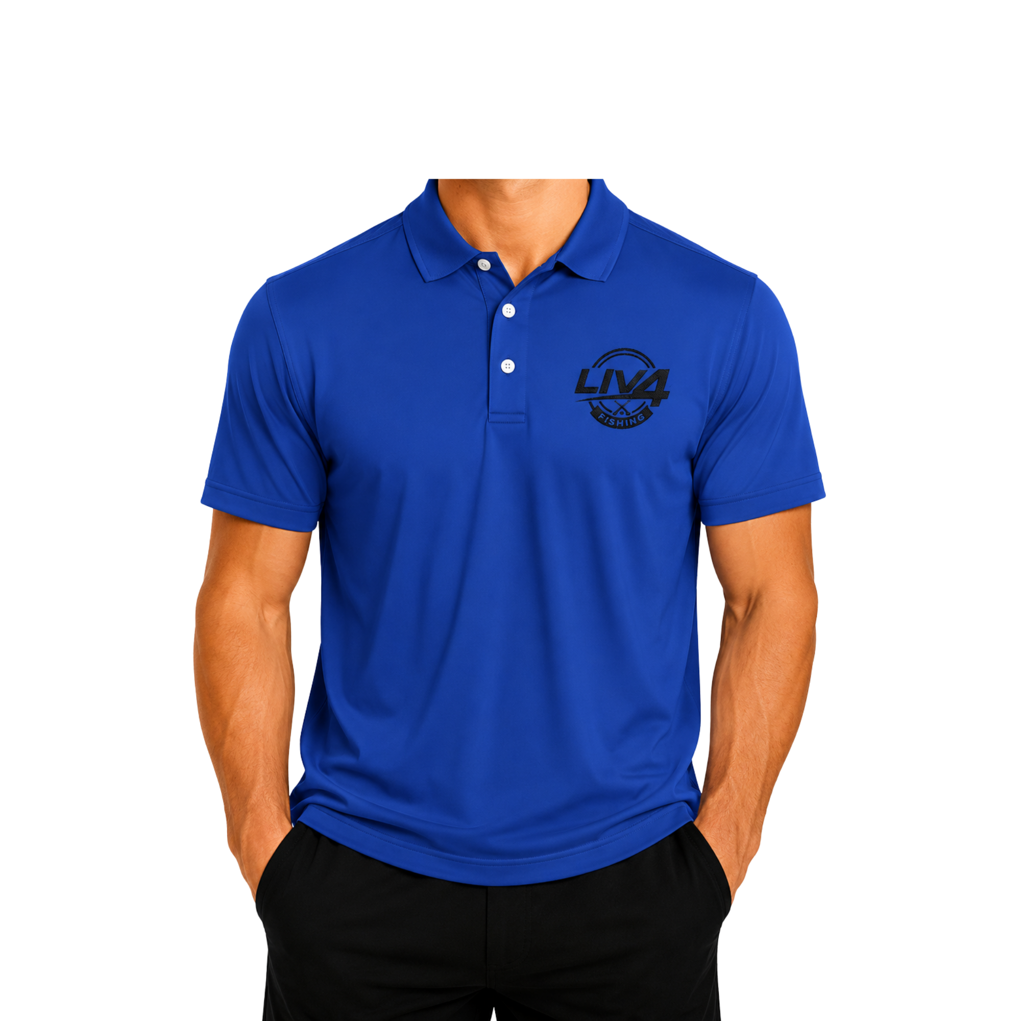 LIV 4 Fishing Embroidered Men's Performance Polo | Lightweight UPF 50