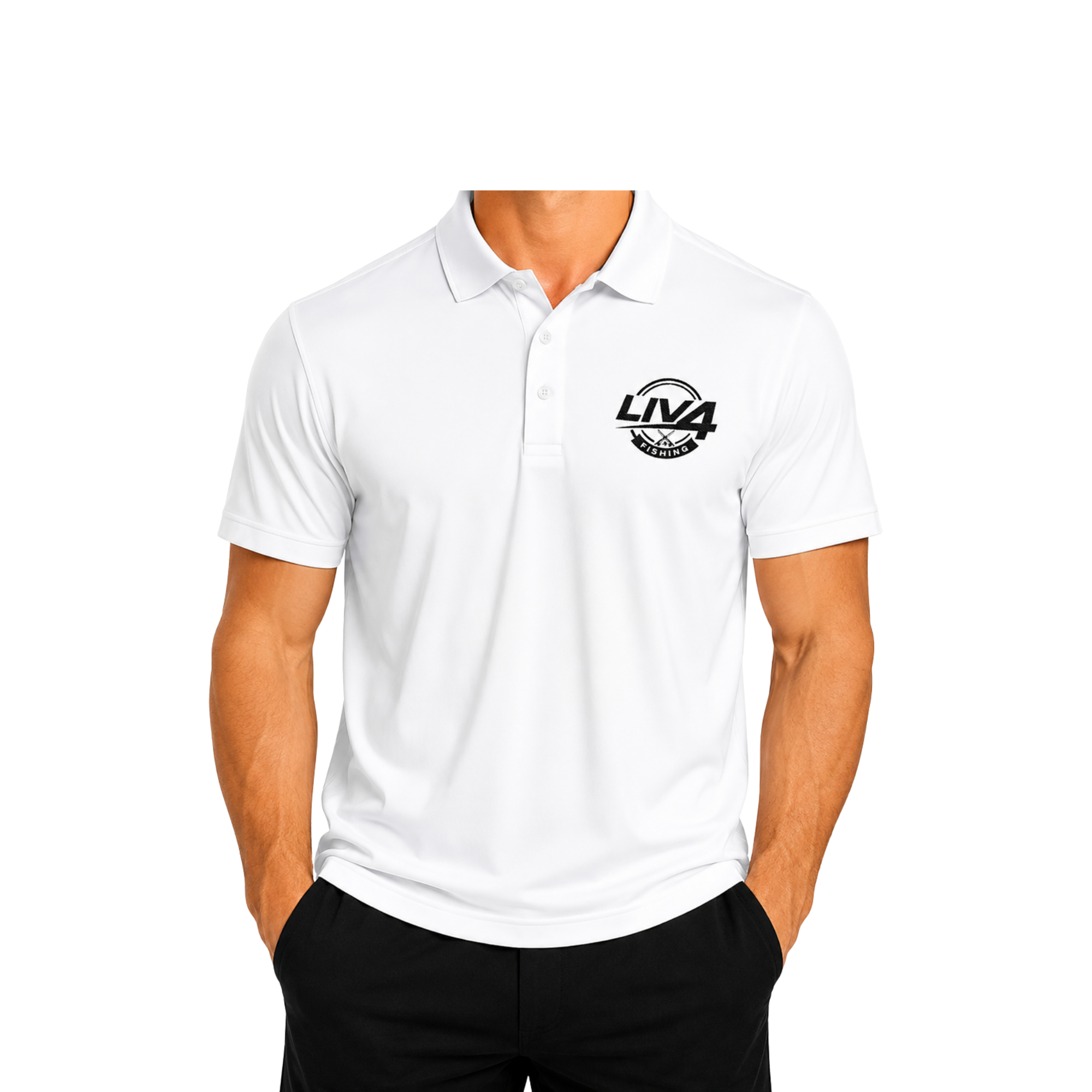 LIV 4 Fishing Embroidered Men's Performance Polo | Lightweight UPF 50