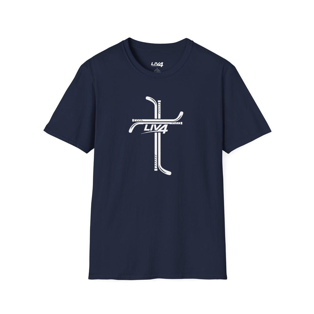 LIV 4 Hockey Cross Unisex Lightweight T-Shirt | White Letter