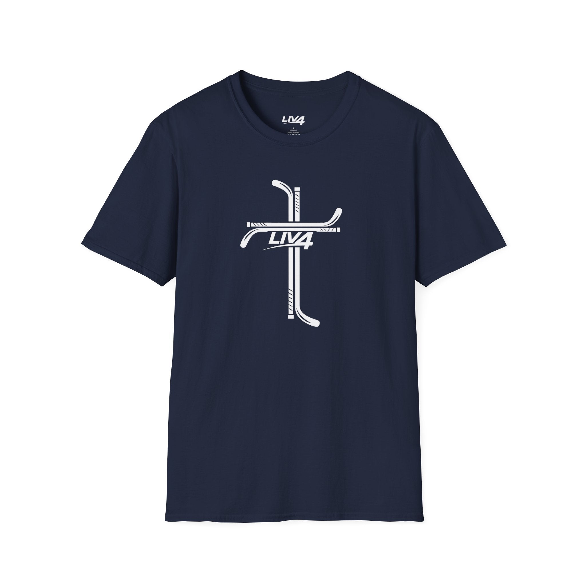 LIV 4 Hockey Cross Unisex Lightweight T-Shirt | White Letter