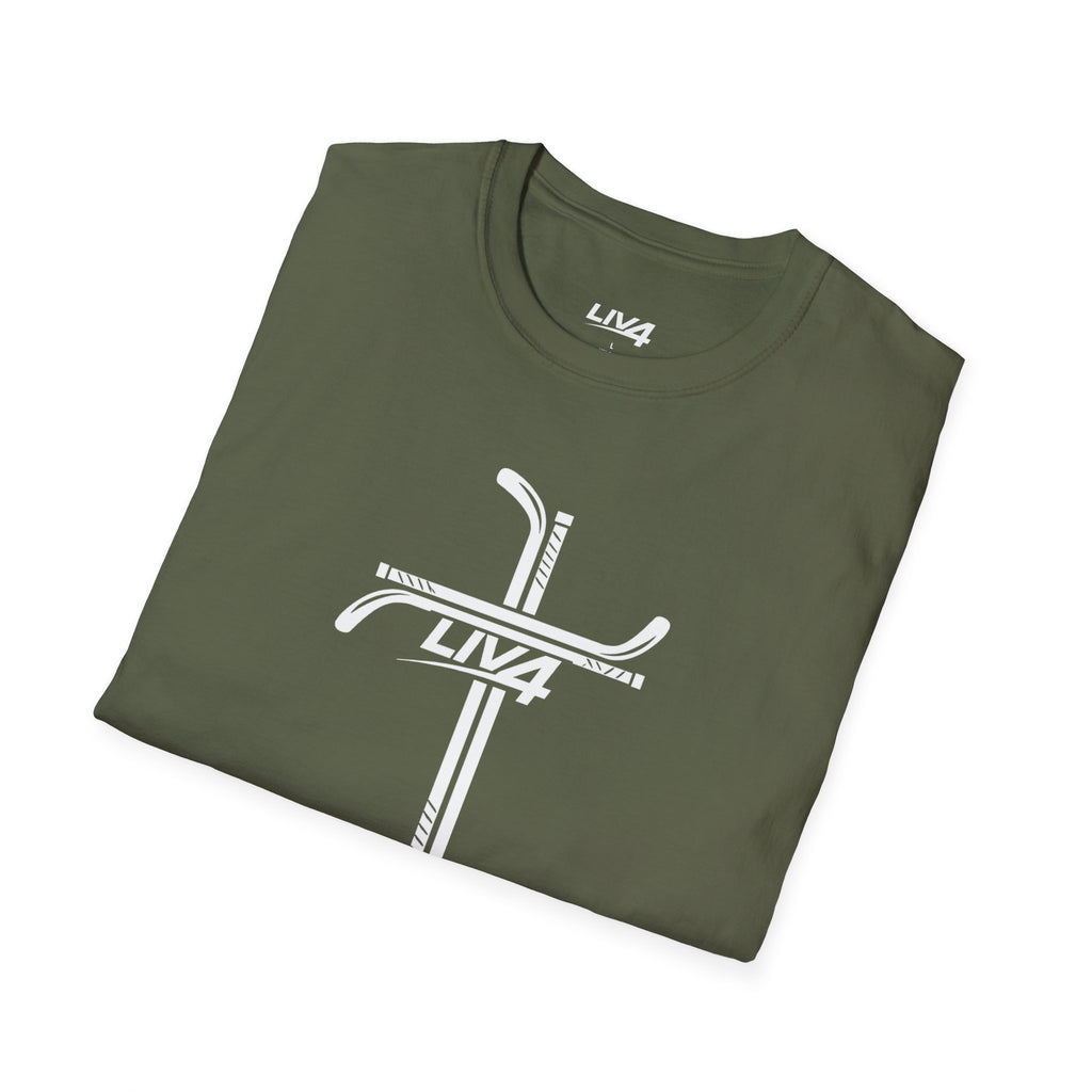 LIV 4 Hockey Cross Unisex Lightweight T-Shirt | White Letter