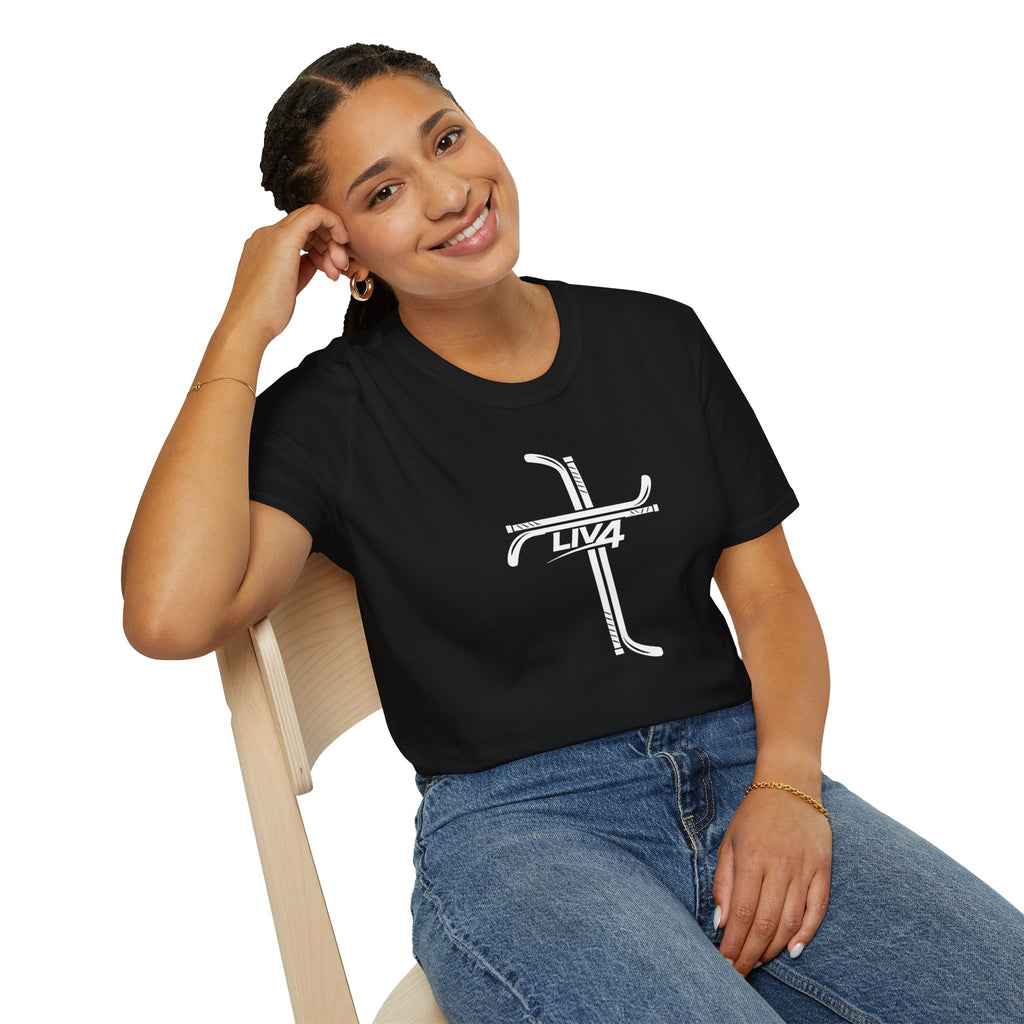 LIV 4 Hockey Cross Unisex Lightweight T-Shirt | White Letter