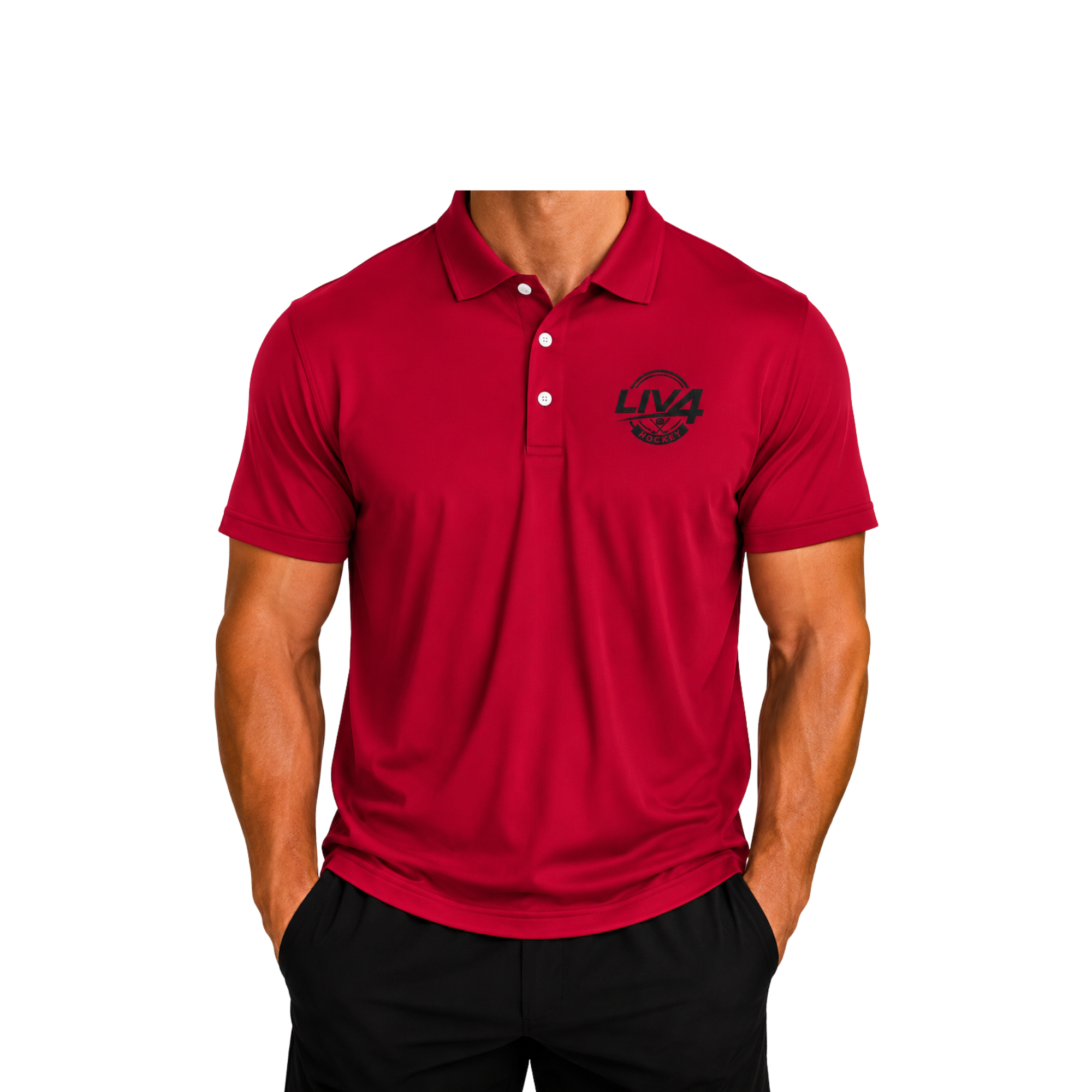 LIV 4 Hockey Embroidered Men's Performance Polo | Lightweight UPF 50