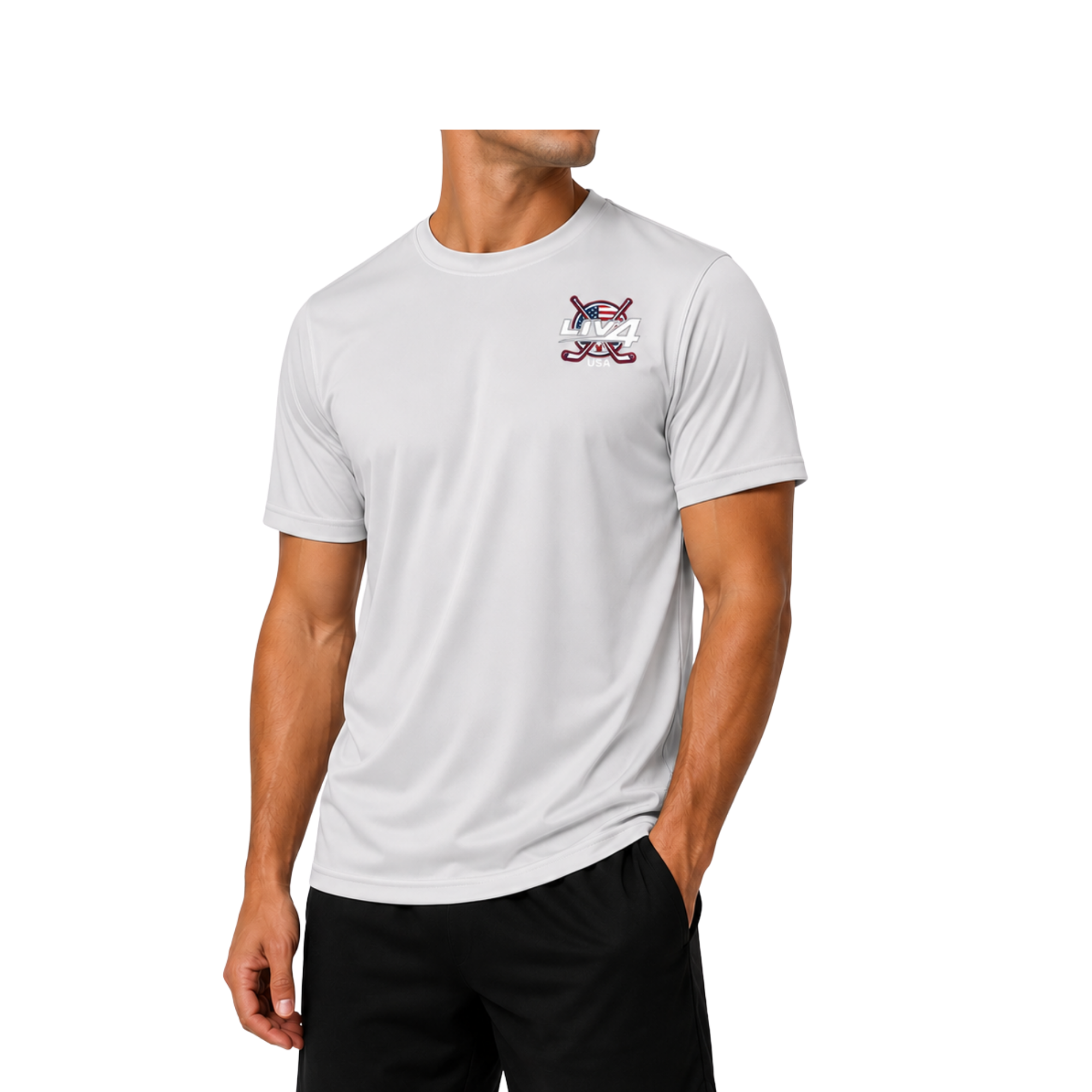LIV 4 Patriotic Hockey USA - Men's Performance Crew T-Shirt | UPF 44+