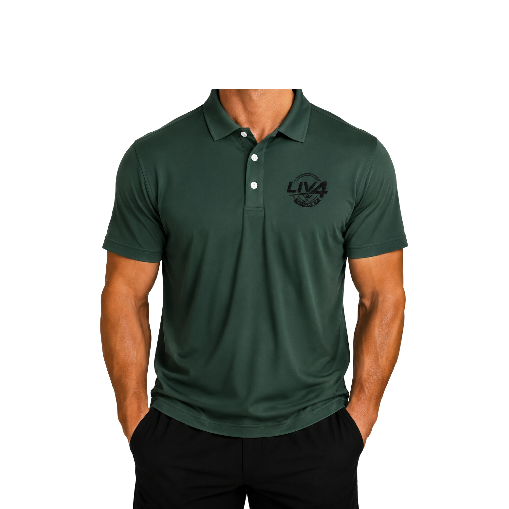 LIV 4 Hockey Embroidered Men's Performance Polo | Lightweight UPF 50