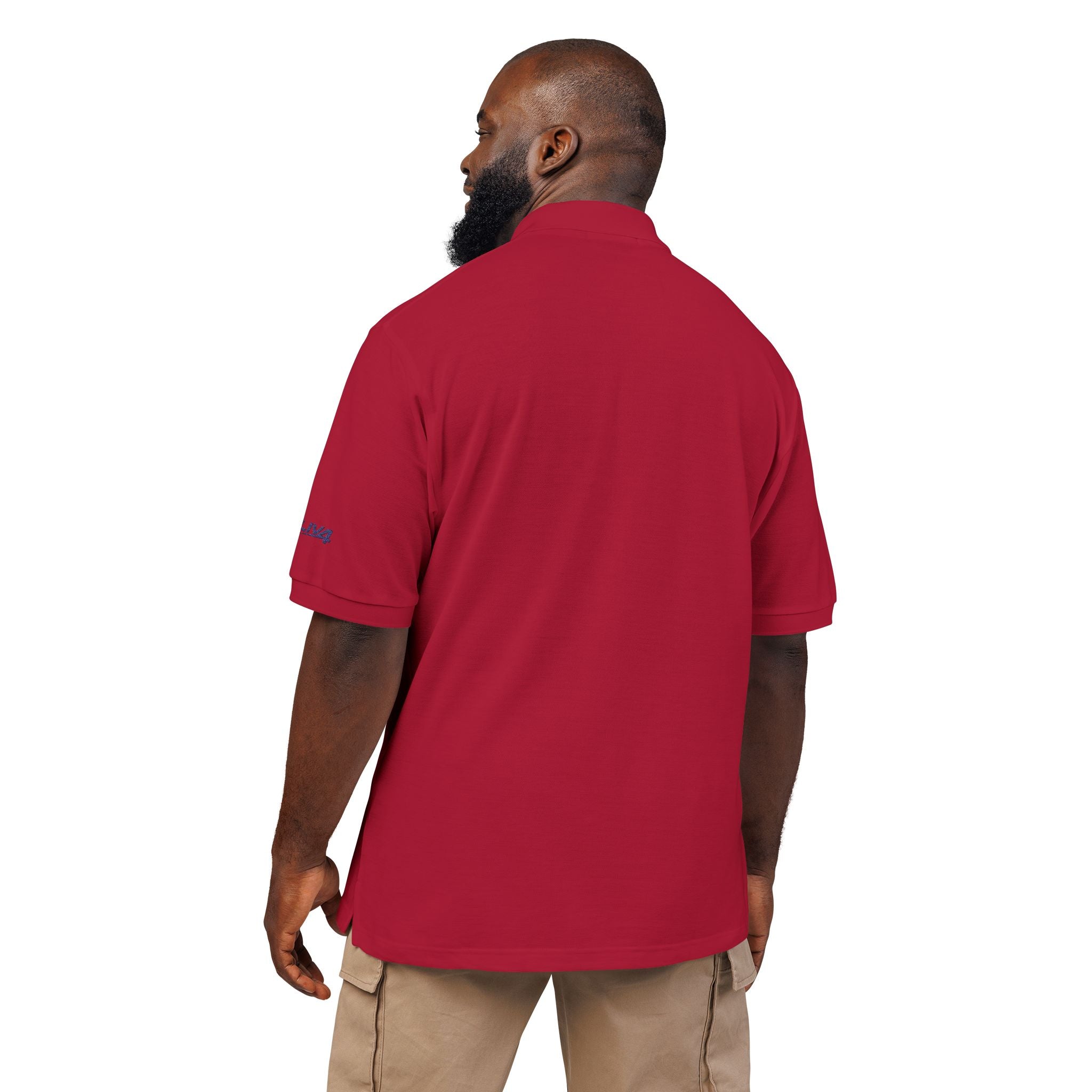 LIV 4 Hockey Embroidered Premium Polo | Crossed Sticks |USA Flag on Sleeve | Relaxed Fit