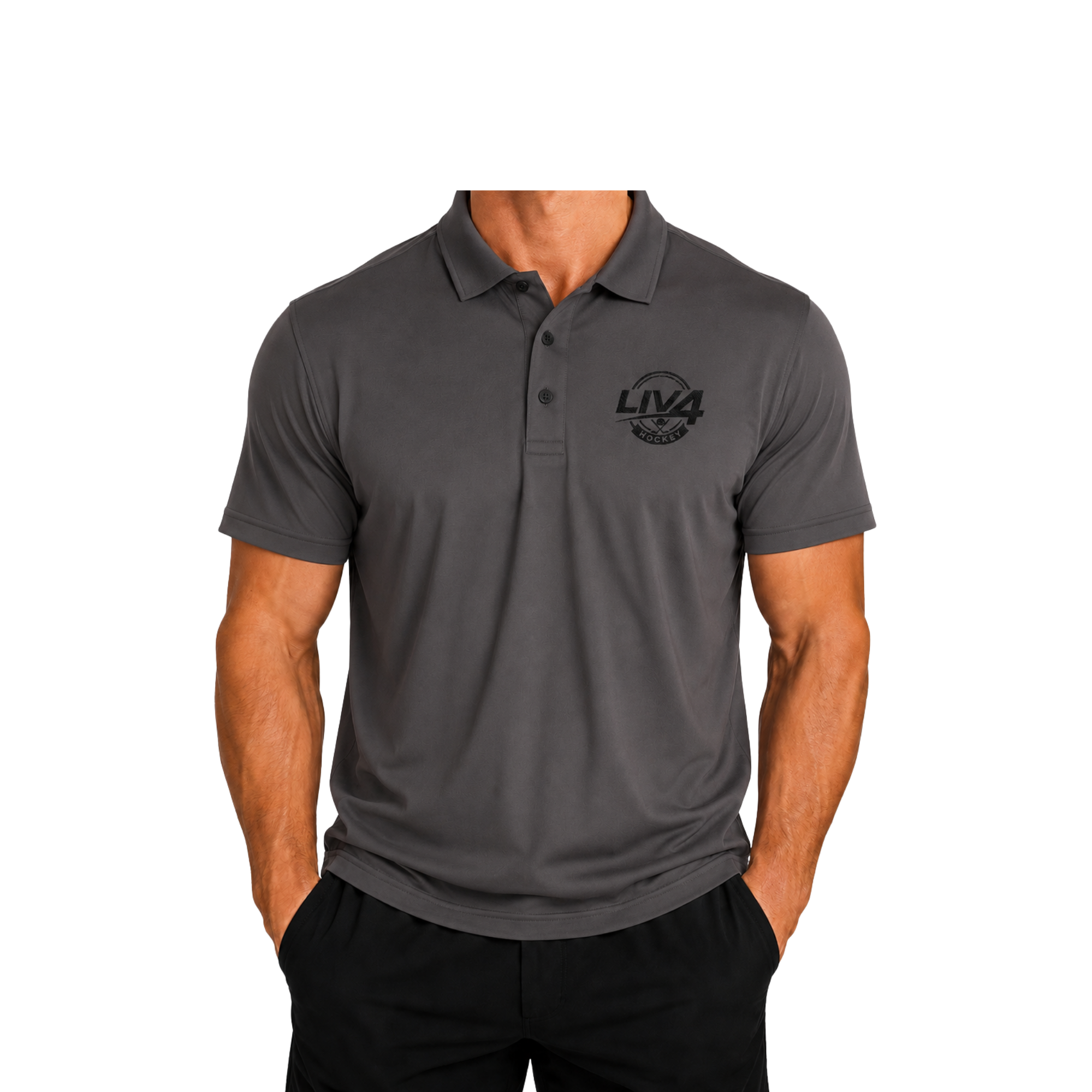 LIV 4 Hockey Embroidered Men's Performance Polo | Lightweight UPF 50
