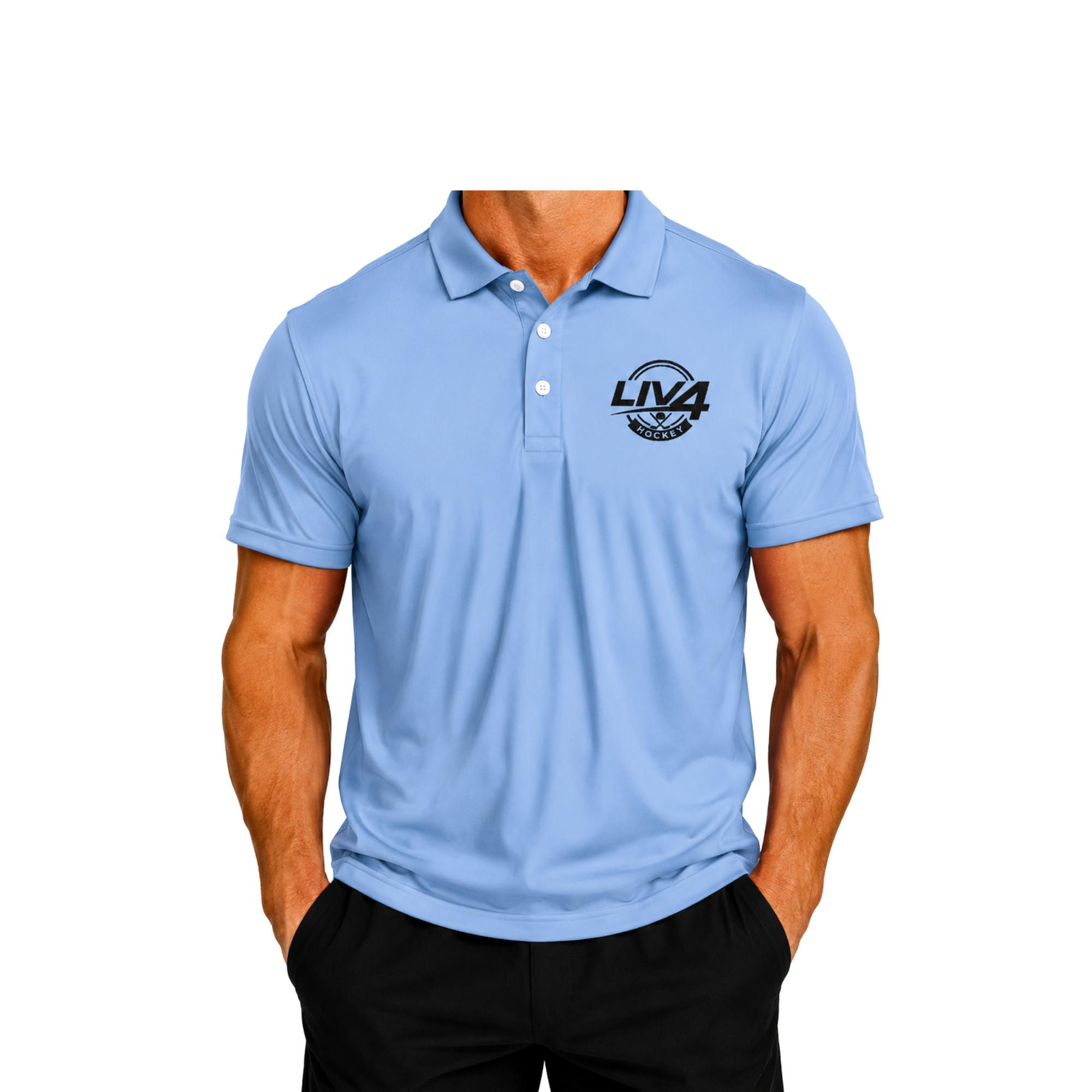 LIV 4 Hockey Embroidered Men's Performance Polo | Lightweight UPF 50